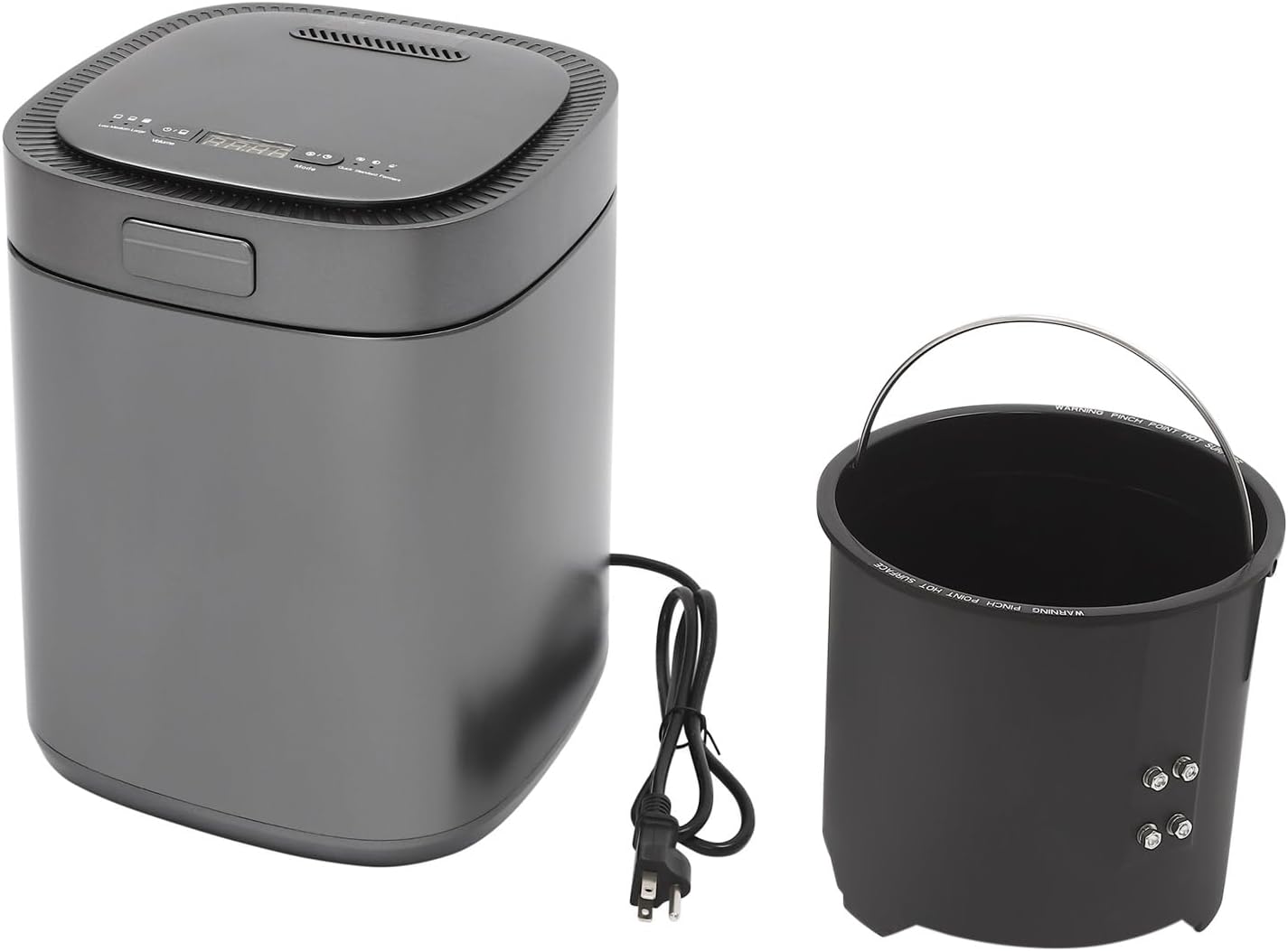 Electric Food Composter 2.5L / 0.66 Gal Indoor/Outdoor Odorless Quiet Smart Compost Bin Kitchen Countertop Composting Machine Quick/Standard/Ferment Working Modes(Black)