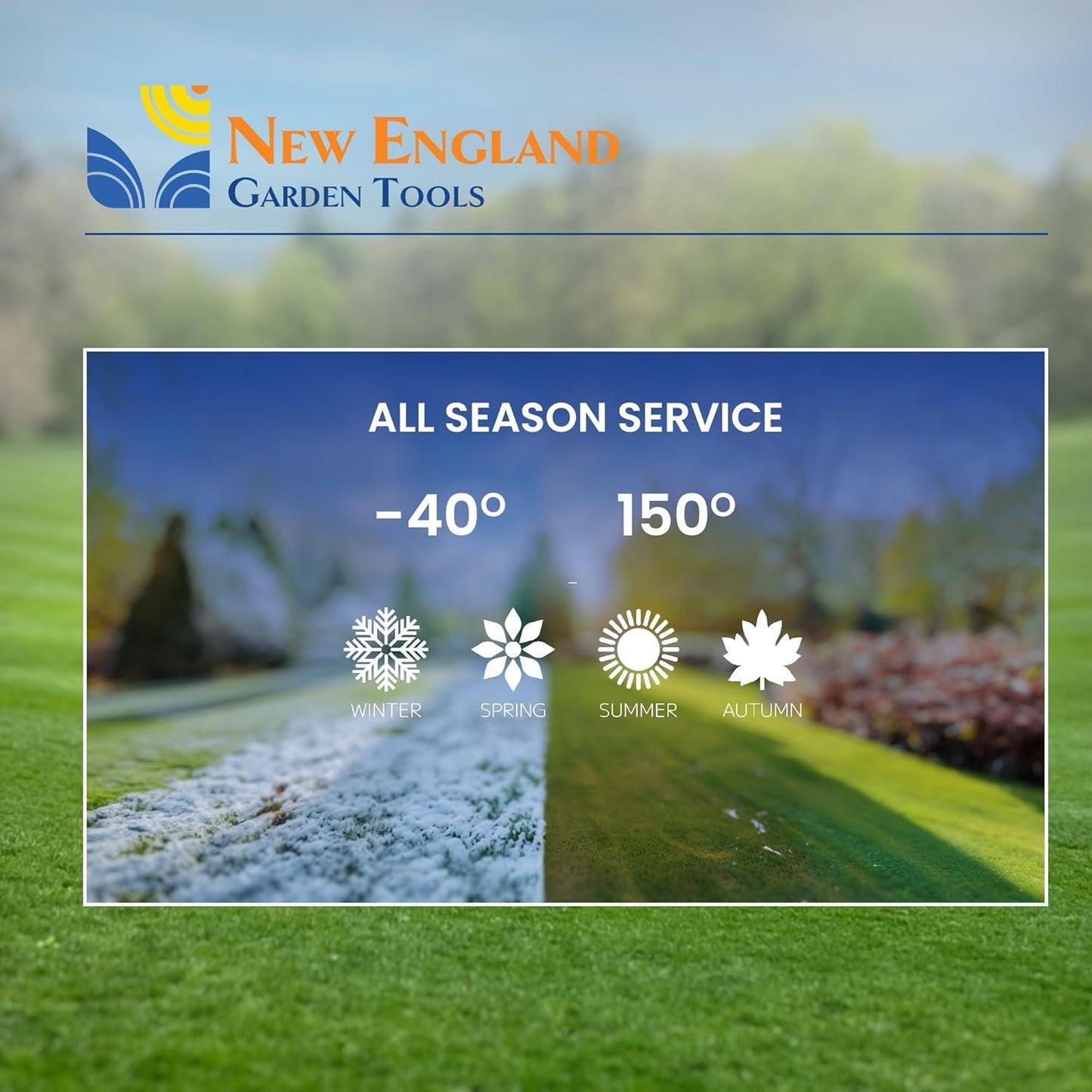 Hybrid Garden Water Hose 100 ft x 5/8”, Durable Heavy Duty Material, Kink-Free with Swivel Grips and Anodized Couplings, 700007 by New England Garden Tools