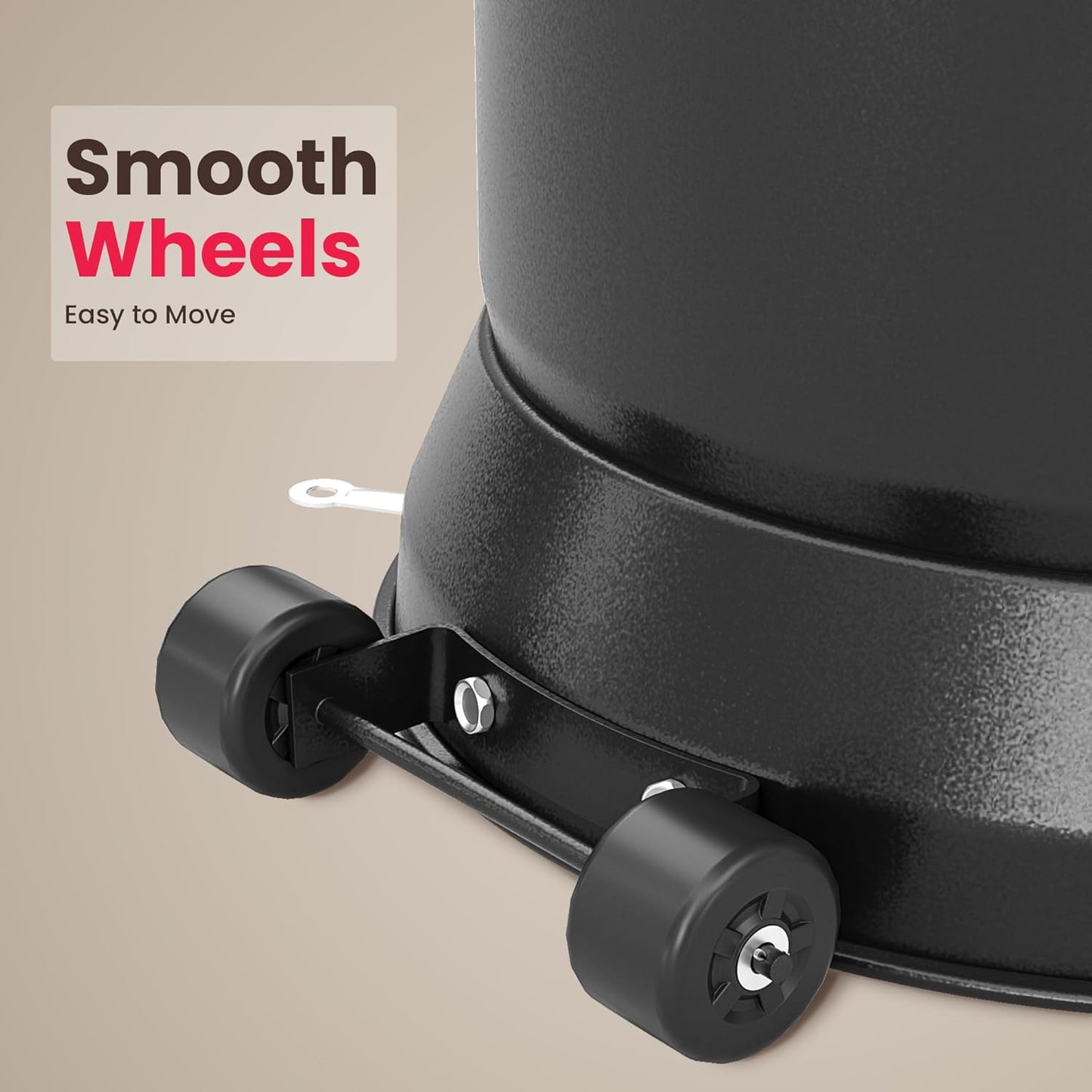 PAMAPIC 48000 BTU Patio Heater with high-strength waterproof cover, Propane Heater for Outdoor Use 2 in 1 Table Design, Double-Layer Stainless Steel Burner,Residential, Gray (Black)