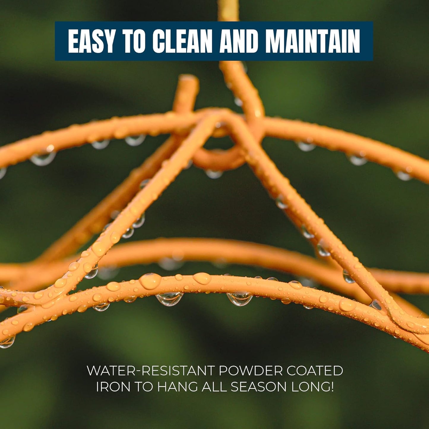 MEKKAPRO Sun Baltimore Oriole Feeder for Outdoors, Jelly and Orange Metal Bird Feeder, Unique Sun Design and Bright Color Oriole Bird Feeder, Open Top Hook, UV-Resistant Powder-Coated Steel (Single)