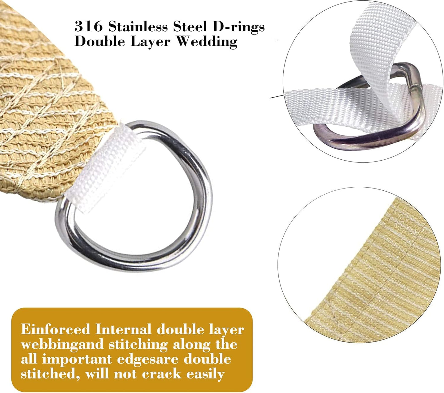 10' x 23' Beige Rectangle Sun Shade Sail SSP1212 Canopy Durable Fabric UV Block Awning,We Make Custom Orders