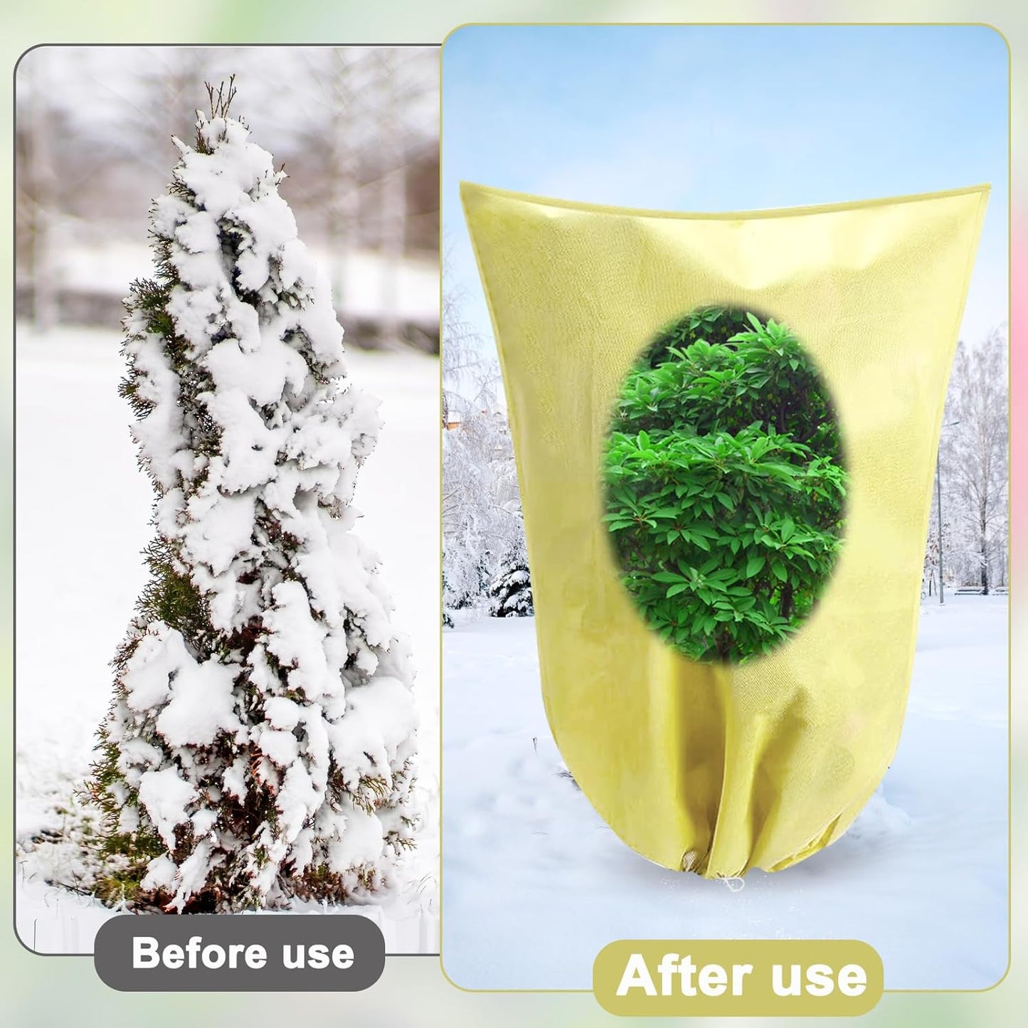 DQS 3 Pack Plant Covers Freeze Protection, 19.6" x 39.3" Winter Frost Protection Blankets Frost Cloth,Suitable for Outdoor Winter Frost, Cold Weather, shrubs, Trees, Jackets, and coverings