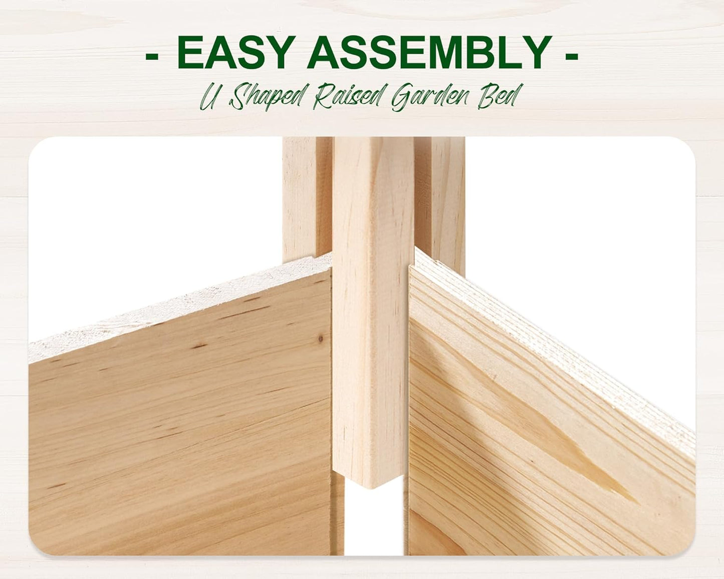 AMERLIFE U-Shaped Raised Garden Bed, 7.5Wx12Dx1.6H Outdoor Wooden Raised Garden Bed Planter with 19.6" Depth Planter Box