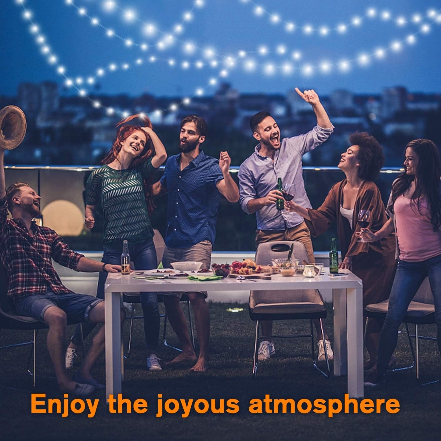 QITONG 4 Pack White Solar Fairy Lights, Each 33ft 100 LED String Light Outdoor Waterproof, 8 Modes Silver Wire Christmas Twinkle Lights