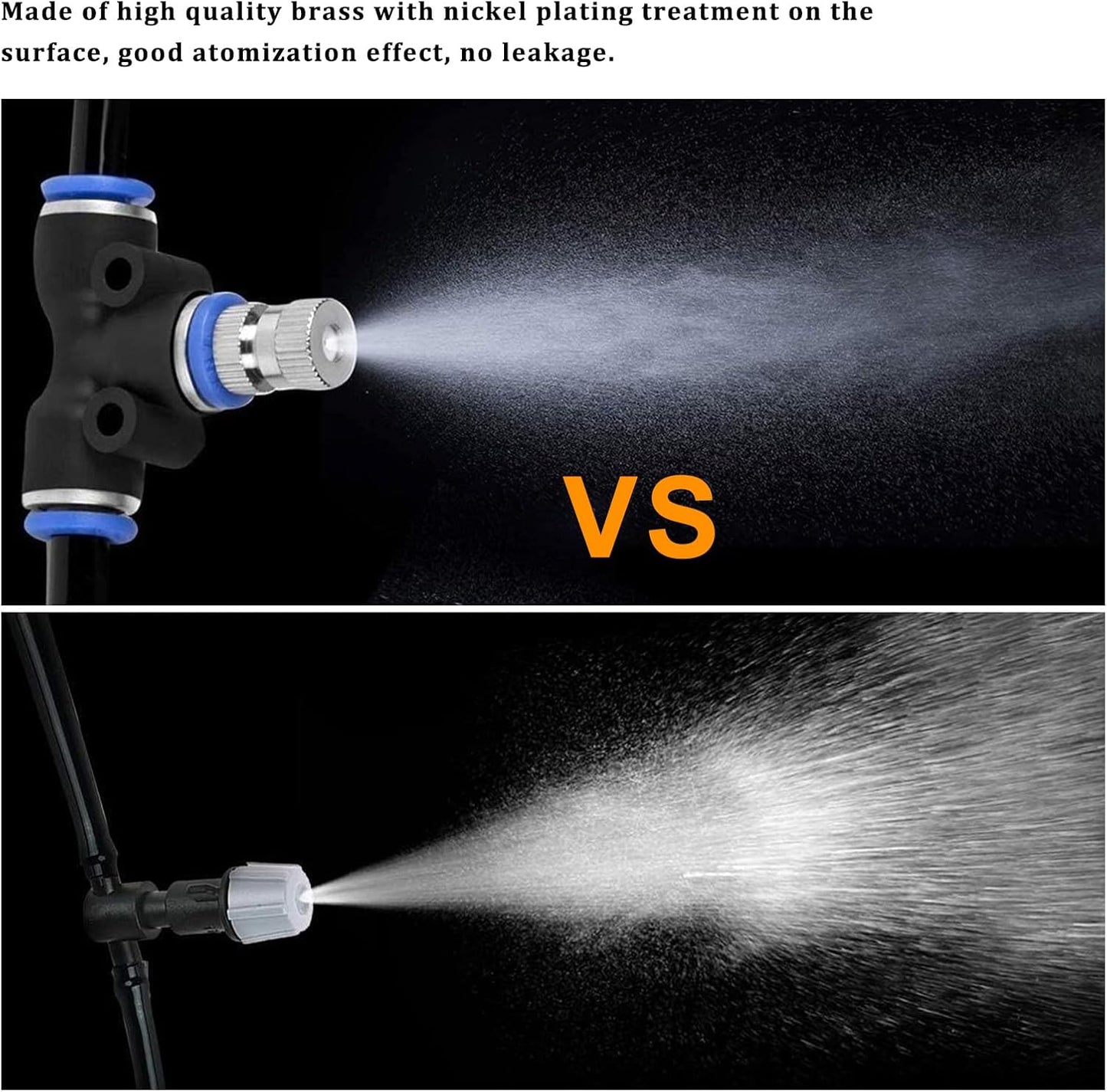 20pcs Brass Mister Nozzles, 6mm Misting Nozzles for Outdoor Cooling System, Landscaping, Air Humidification, Greenhouse Irrigation (without Filter, 0.012"/0.3mm Orifice)