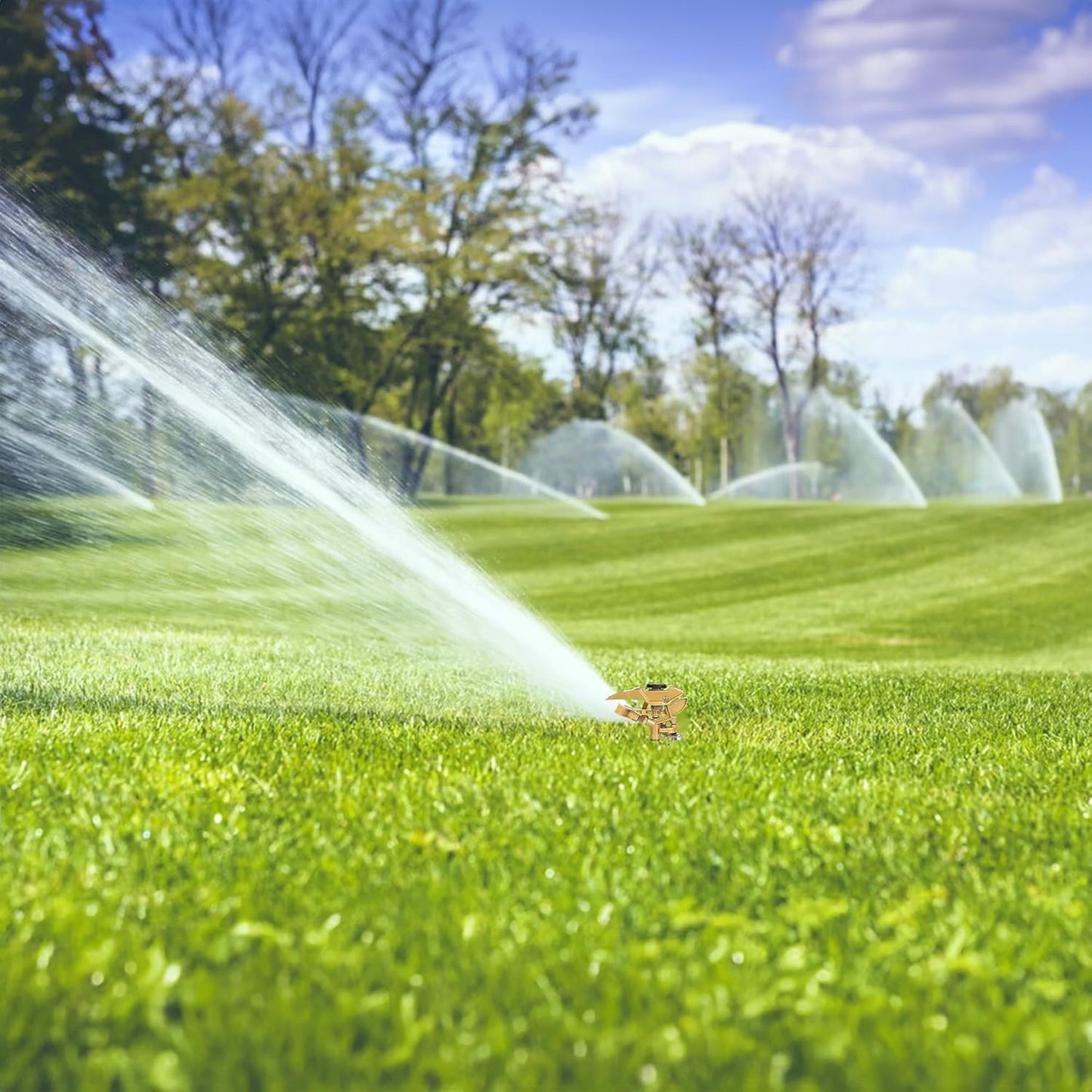 Hourleey 1/2 Inch Zinc Impact Sprinkler, 2 Pack Heavy Duty Lawn Sprinkler Head with Nozzles, Adjustable 0-360 Degree Impulse Watering Sprinklers for Large Coverage Garden Grass Yard Irrigation