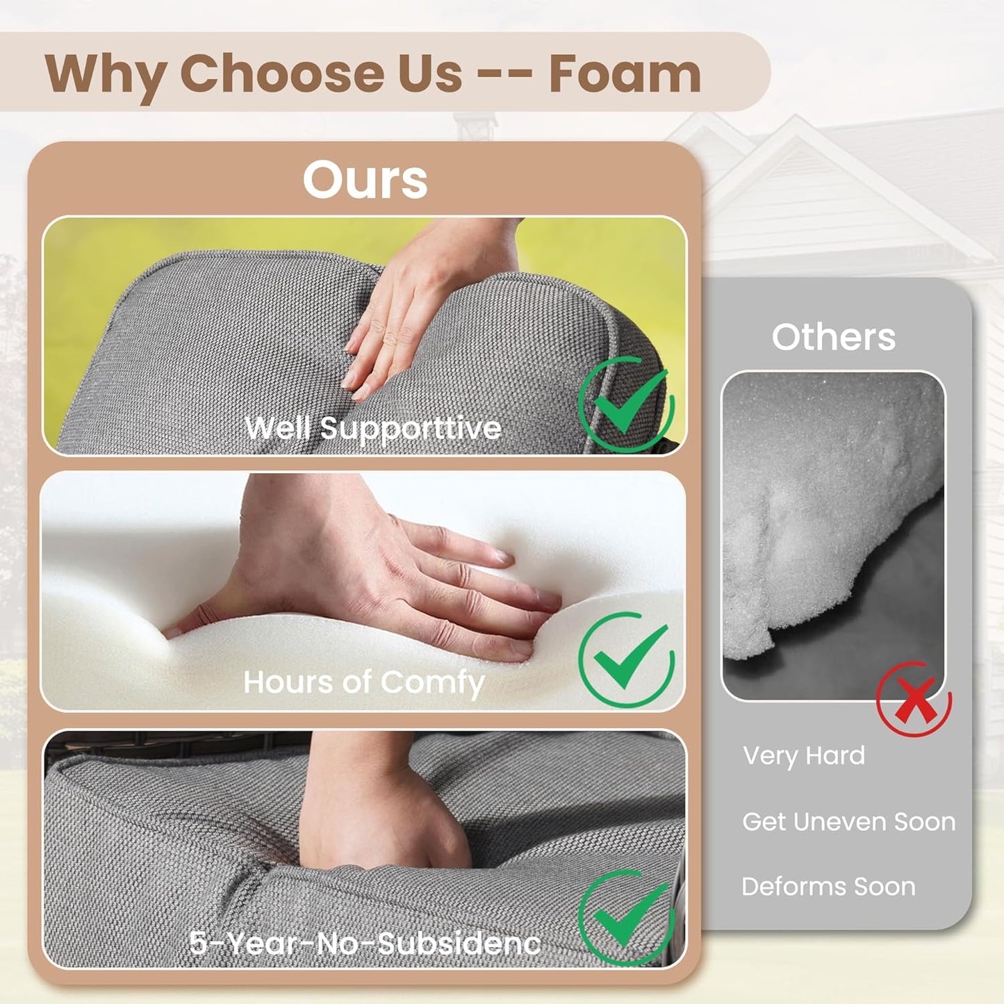 HOOOWOOO Patio Furniture Set,7 Pieces Outdoor Conversation Set,All Weather Wicker Loveseat Sofa Set with High Back Swivel Rocking Chairs Tables,Dark Gray