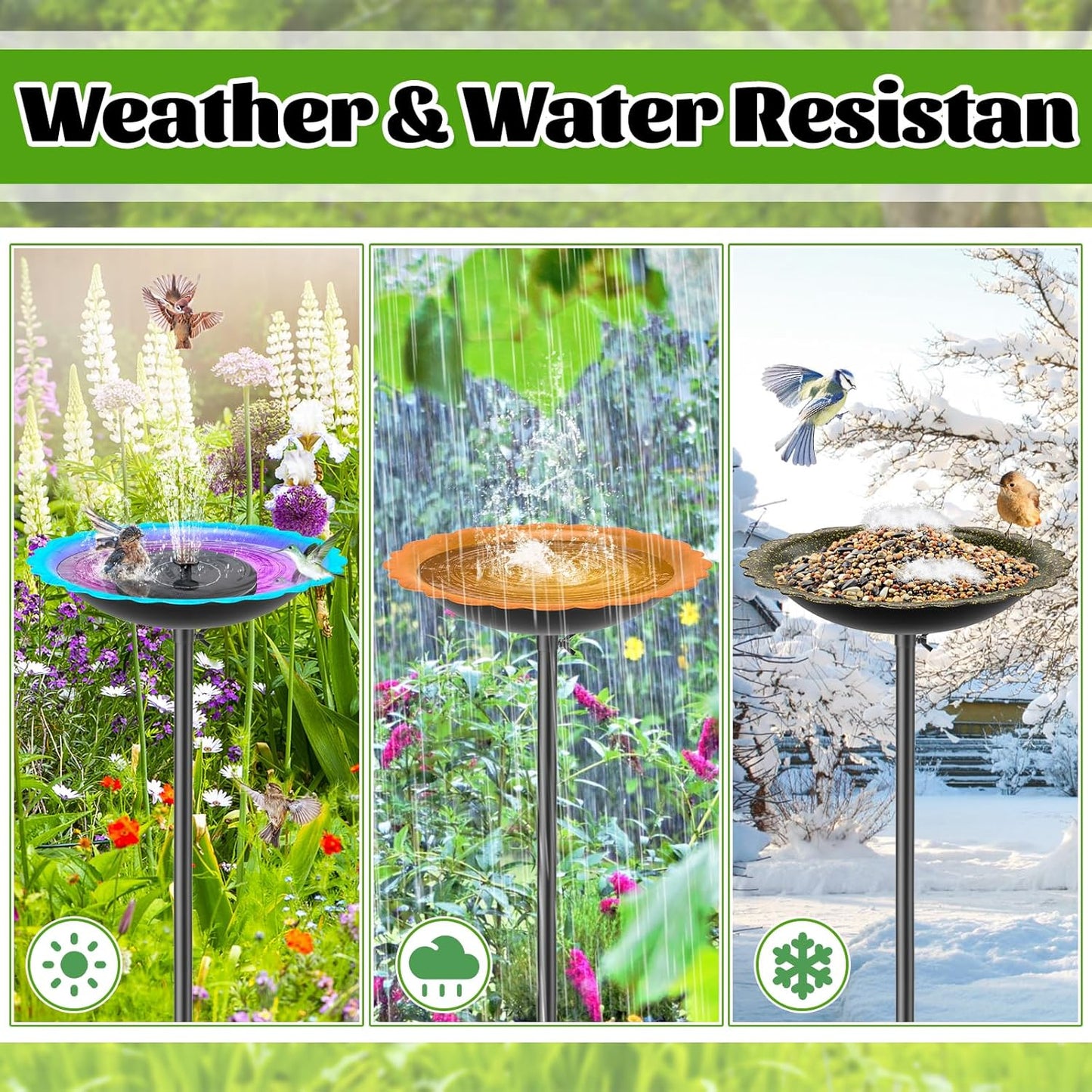 MeyRoliz Metal Bird Bath for Outside, Detachable Birdbath Birdfeeder Bowl, Freestanding Birdfeeders Bird Bath Bowl for Garden (Orange)