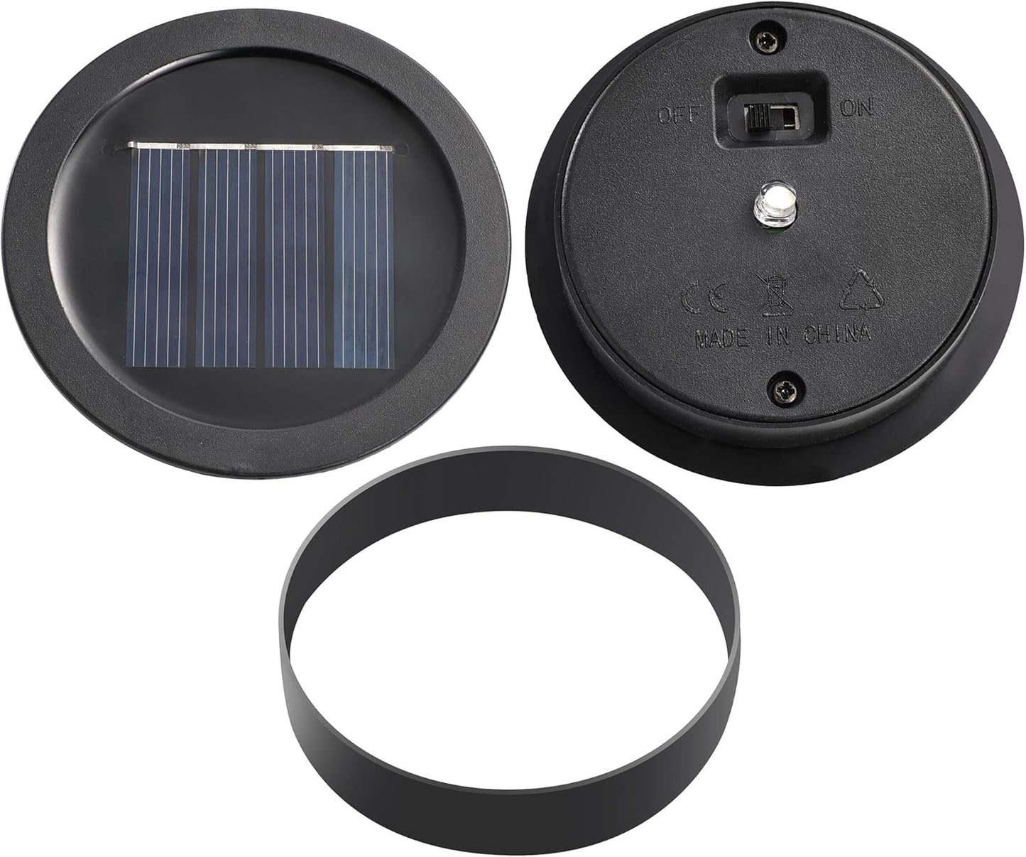 Cooo 2 Pack Mosaic Solar Lantern Outdoor Waterproof IP68 Hanging Projection Light Hidden Lid Pear-Shaped Lantern with Rope Handle Solar Powered Auto On for Patio Garden Fence Table -Petal Mirage