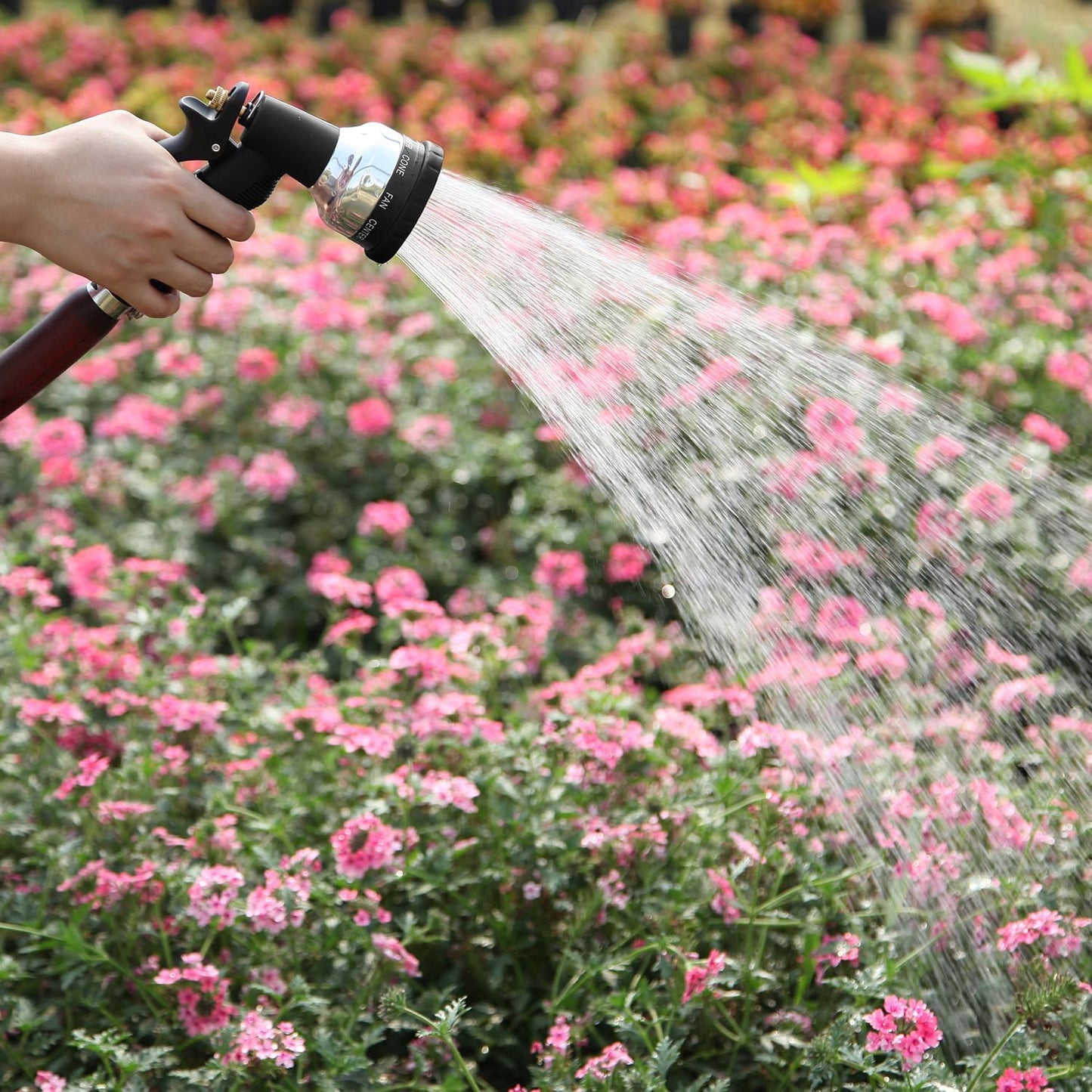 Garden Hose Nozzle Sprayer, Heavy Duty Metal Water Nozzle with 9 Adjustable Spray Patterns for Watering Lawn and Garden,car Washing, Pets.