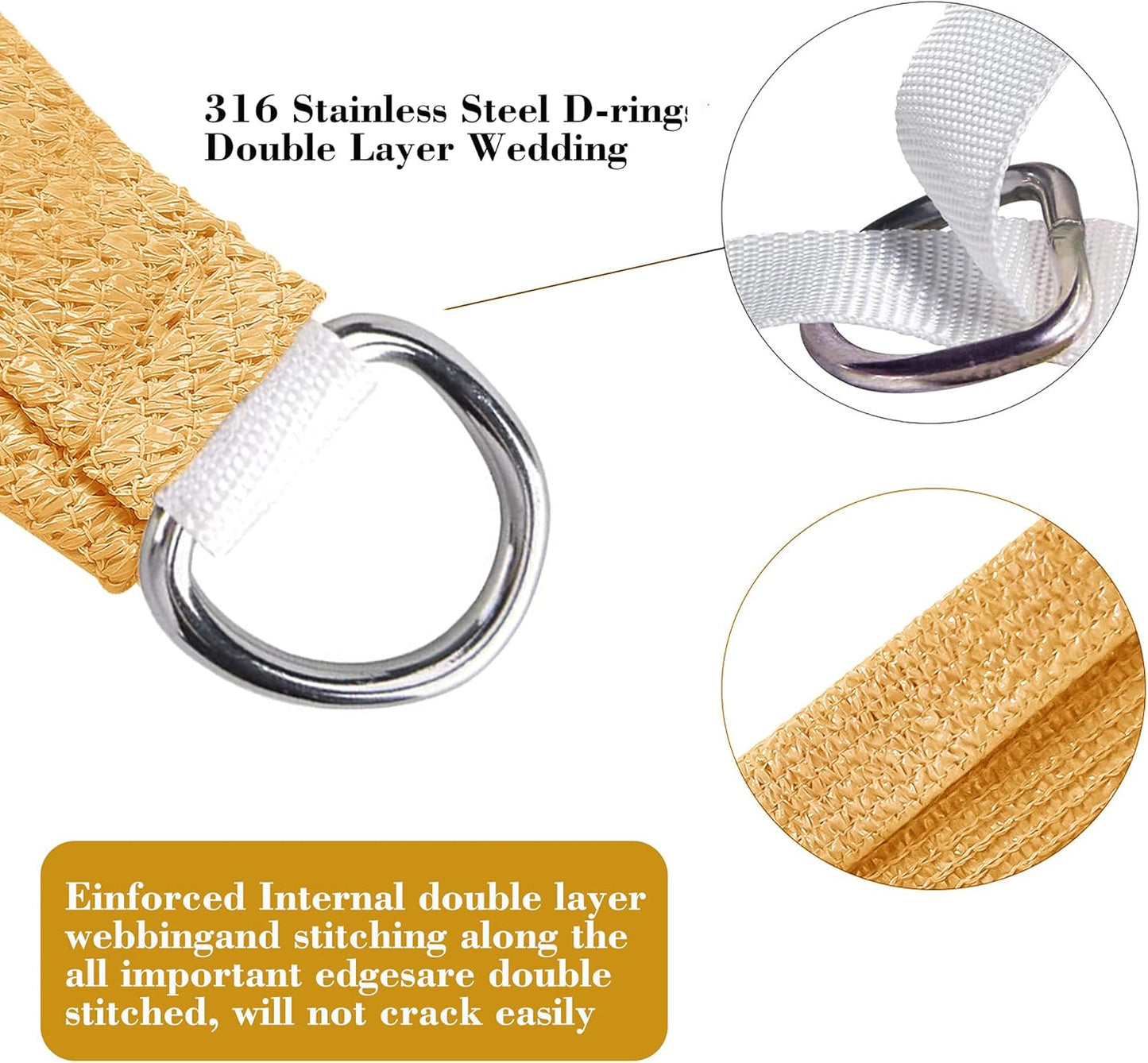 11' x 14' Sand Beige Rectangle Sun Shade Sail SSP1212 Canopy Durable Fabric UV Block Awning,We Make Custom Orders