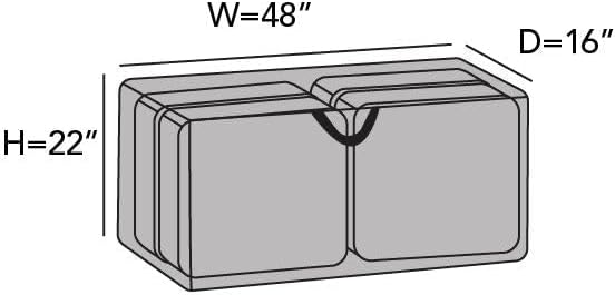 Covermates Cushion Storage Bag - Weather Resistant Polyester, Weather Resistant, Water Resistant Zipper, Cover Accessories, 48Wx 16D x 22H, Khaki