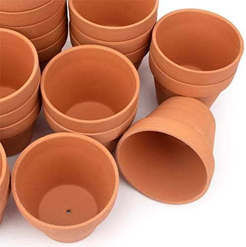 [26 Pack] 4" Terracotta Planter Pots - Clay Ceramic Cactus & Succulent Flower Nursery Garden Pots (4")