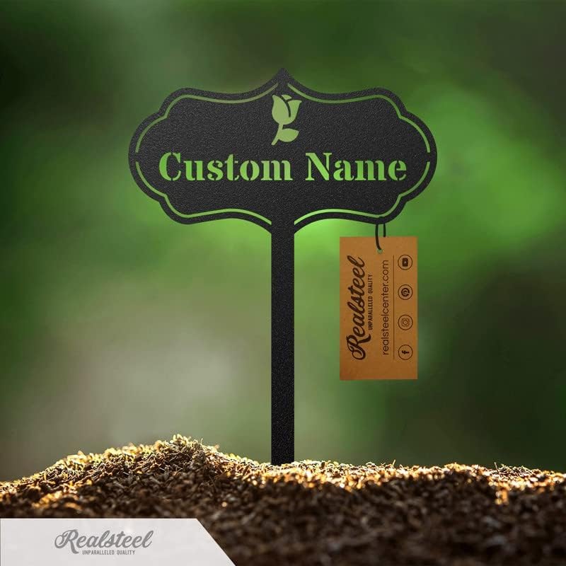 RealSteel – Customizable Seed & Plant Markers - Outdoor Herb Garden Stakes - Elegant Fruit/Vegetable Labels - Steel Plant Tags for Pots - Classy Design for Farmhouse/Greenhouse – Sun Icon