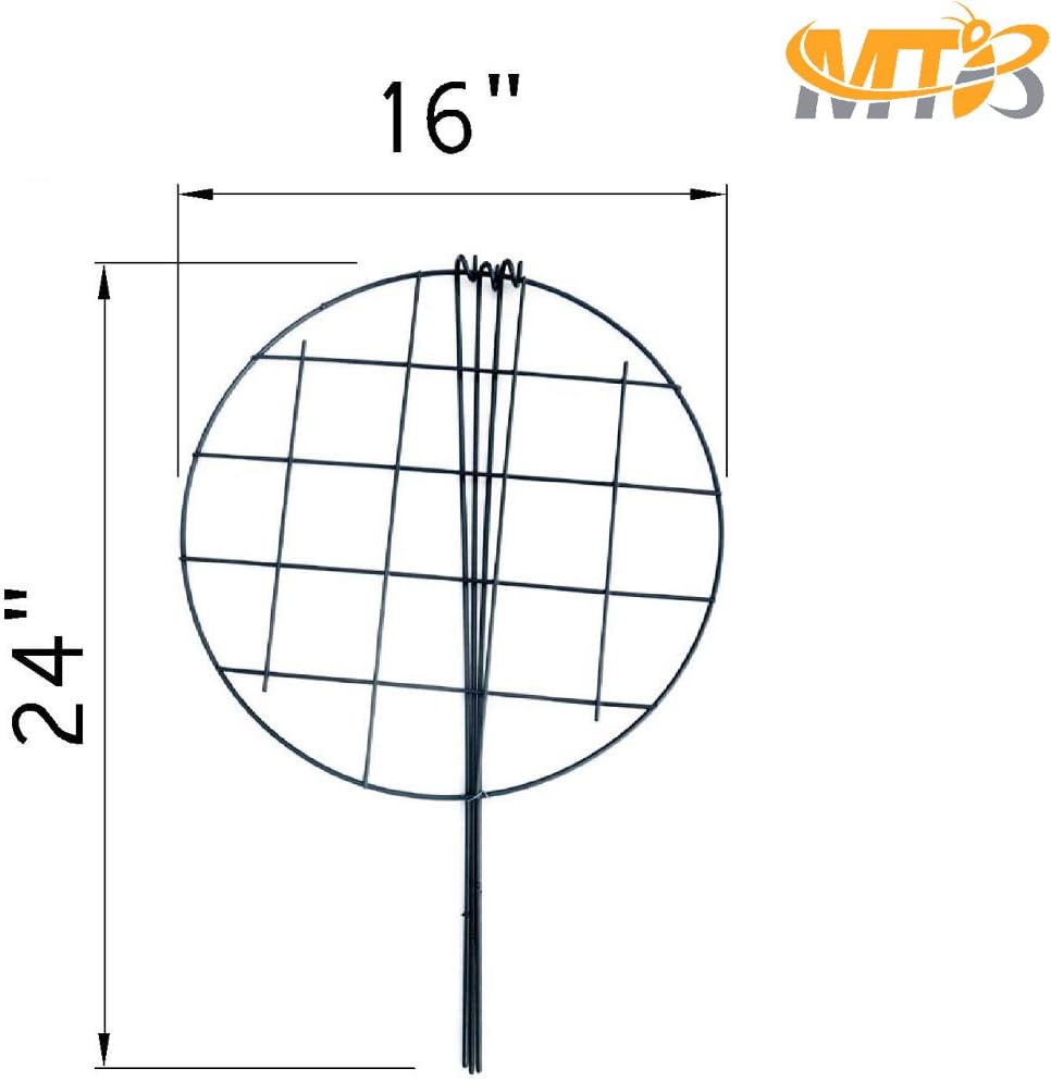 16 x 24 inch Peony Cages,Grow Through Plant Support Stakes, Flower Support Hoops Heavy Plants Brace Rings,Pack of 5