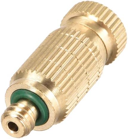 uxcell Brass Misting Nozzle - 3/16-inch Threaded 0.1mm Orifice Dia Fogging Spray Head for Outdoor Cooling System - 5 Pcs Golden