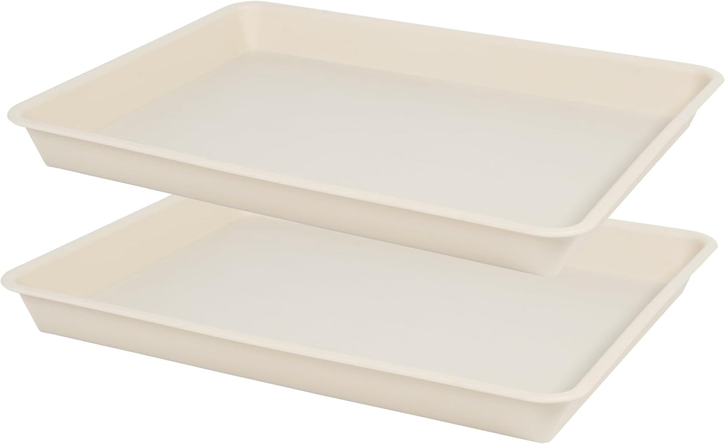 Rectangle Plant Tray, Plant Drip Tray, Plant Pot Saucers, Plant Germination Trays, Plant Saucers, 11'' x 9'' x 1.2'' (2 pack), Beige