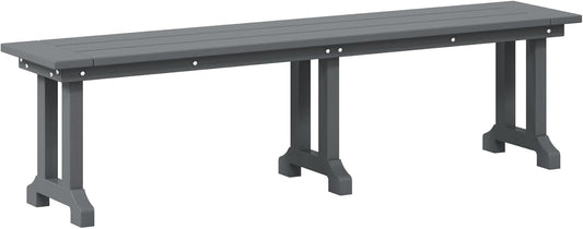 Outdoor Benches Weatherproof, Park Long Bench Poly Lumber Backless for Entryway Front Porch Garden Bench Seat for Patio, Gray