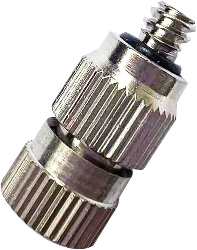 High Pressure Brass Nickel Plated Misting Nozzle for Outdoor Cooling Mist System, 0.8mm Ceramics Orifice, Detachable & Cleanable, 10pcs