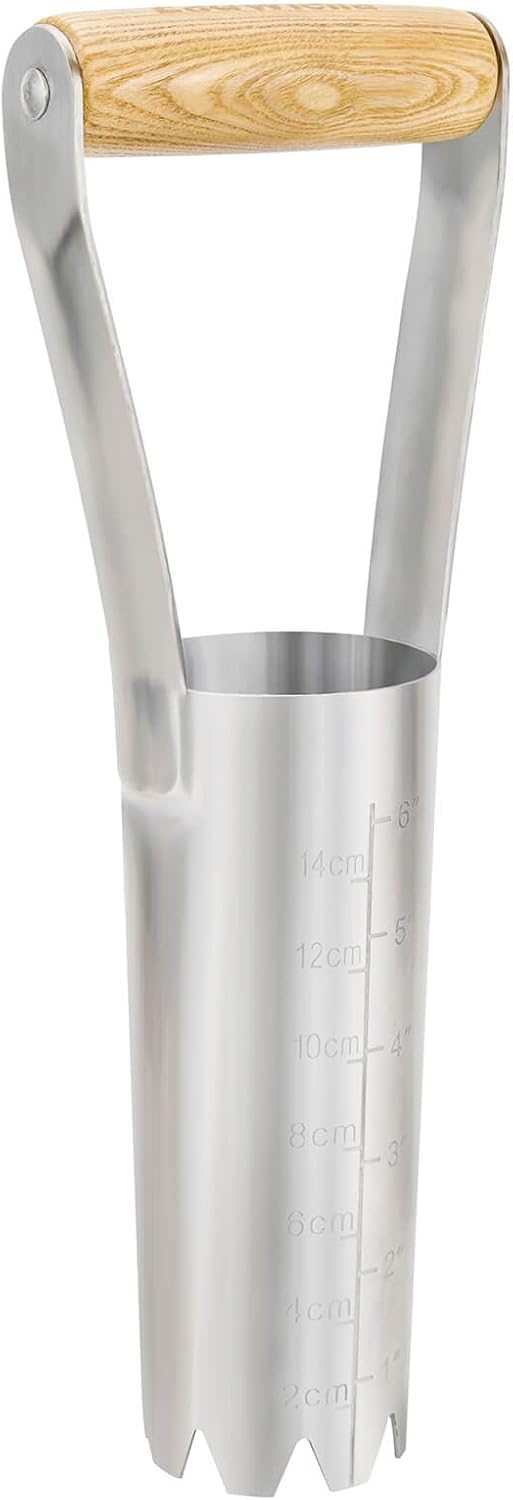 Bulb Planter Tool with 6 Inch Depth Measurment Tulip Bulb for Planting Tulip Daffodils Dahlias Garlics Bulbs Spring Fall Planting Handhold Planting Tool Garden Bulb Transplanter Hole Digger