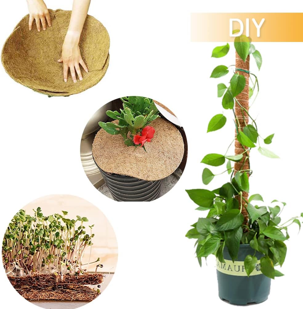 Coco Coir Liner, Yarrdfir 24x80 inch Natural Coconut Liners for planters Flower Basket, Reptile Carpet, Natural Coconut Fiber mat, Garden Decoration, Animal pet pad, Snow Mat