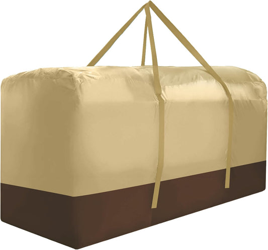 Outdoor Cushion Storage Bag Extra Large 420D Oxford Waterproof Dust Proof Outdoor Zippered Patio Cushion Storage Bag (Beige)