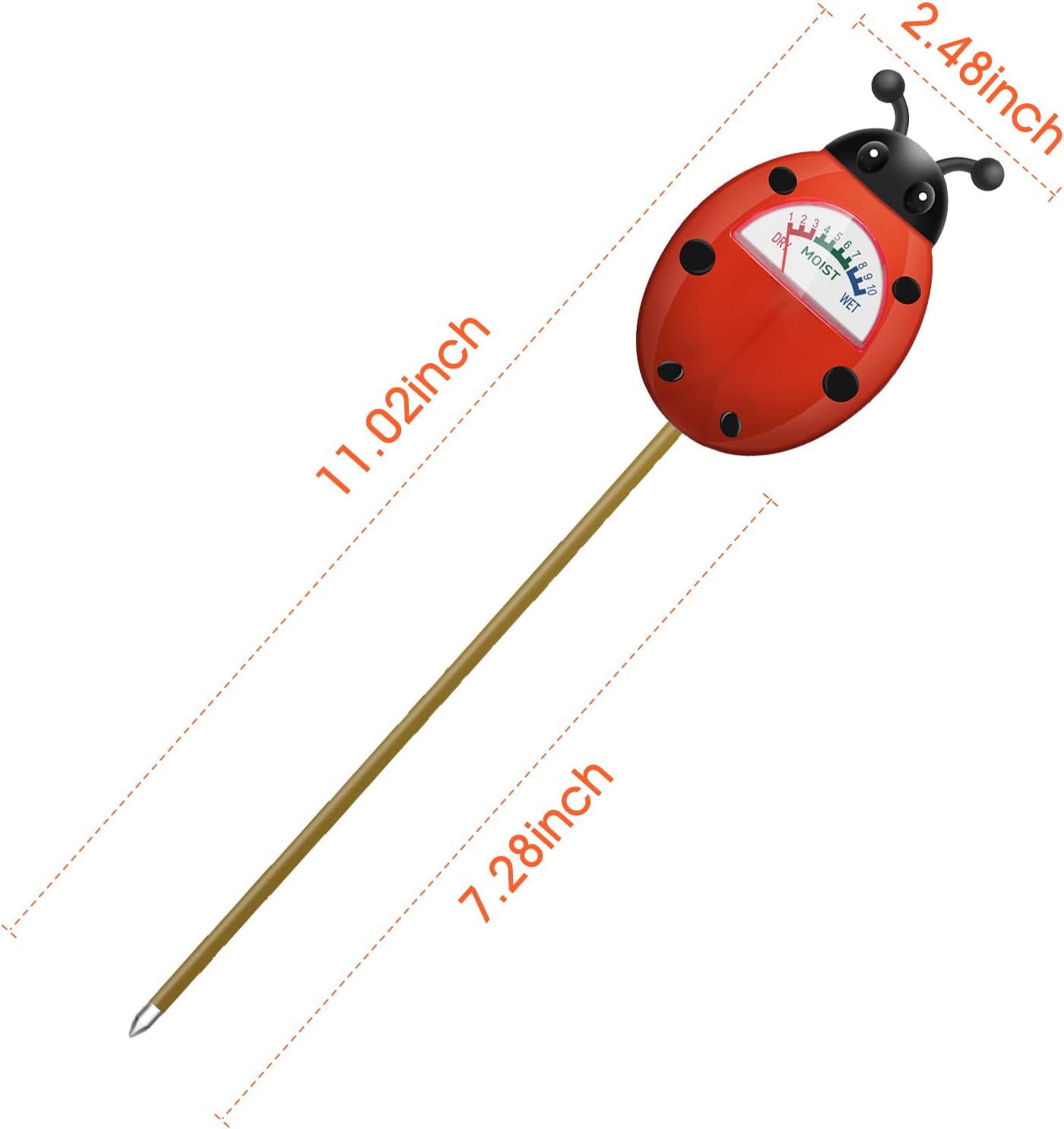 UNIWA Soil Moisture Meter, Plant Moisture Meter, Soil Hygrometer Sensor for Gardening, Farming, Indoor, and Outdoor Plants, Plant Water Monitor Gardening Gifts, No Batteries Required, 2-Pack