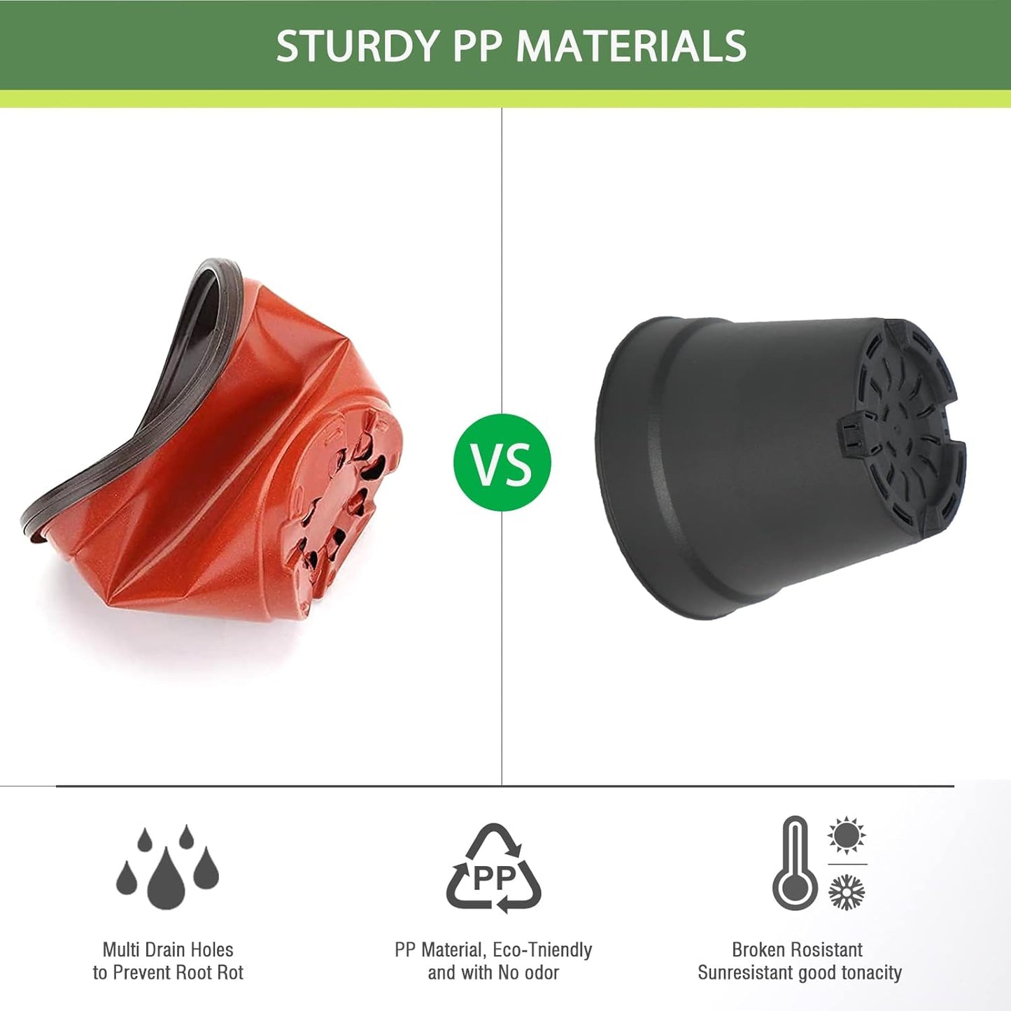 12 Pack 4 inch Plastic Planters, Seedlings Plant Nursery Pots with Drainage Holes and Saucers for Plants Flowers Succulent and All House Plants, Black