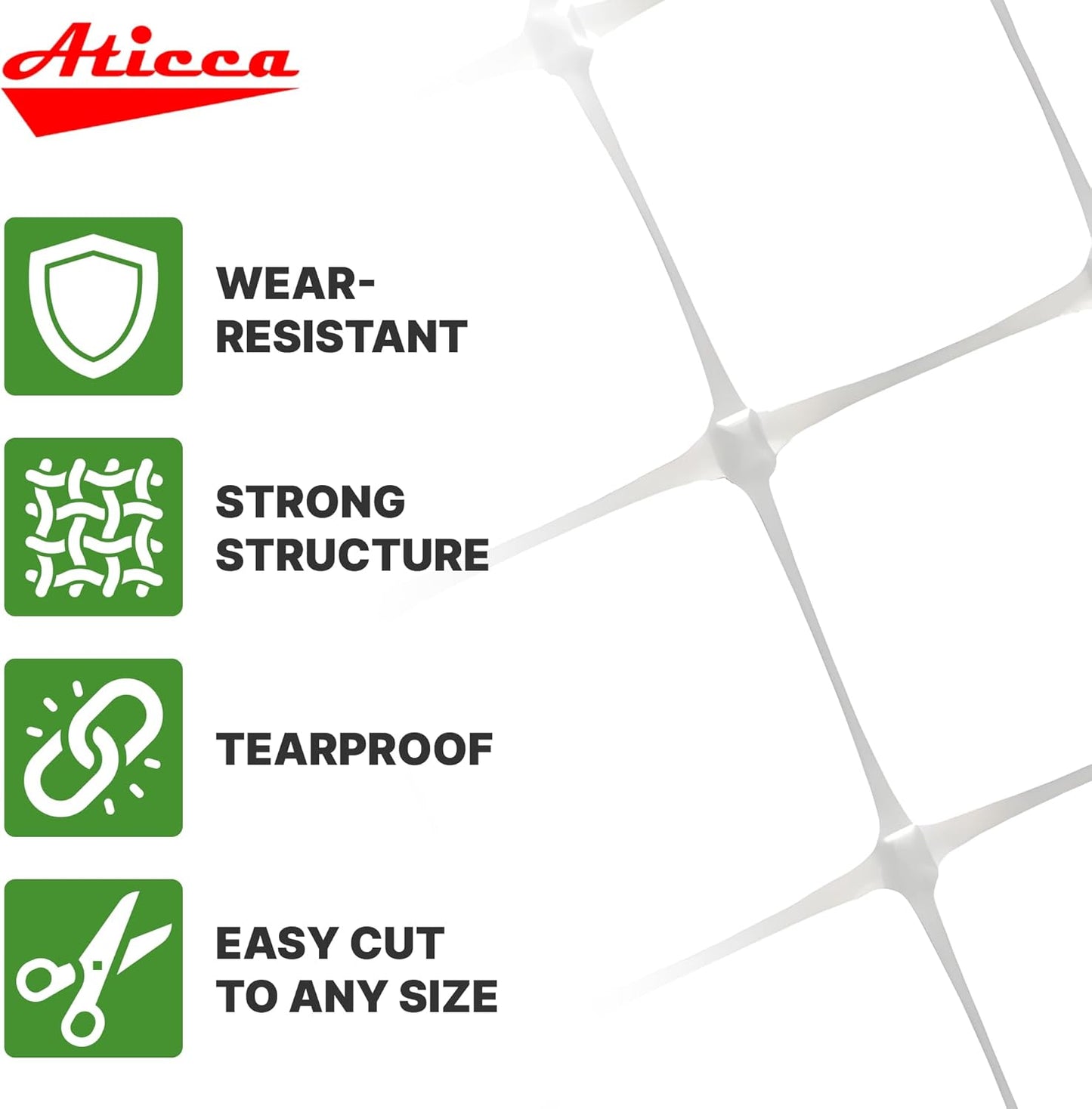 Plastic Trellis Netting 79" x 328 ft Heavy Duty Plant Support Netting White - 6 Inch Garden Trellis on Roll - Mesh for Growing Vine Climbing Plants, Flowers, Peas, and Cucumber