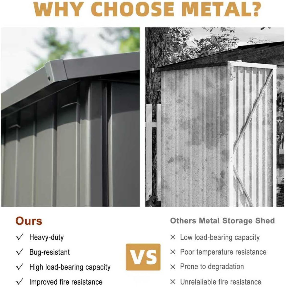 Domi Outdoor Storage Shed 11’ x 9’, Metal Sheds with Galvanized Steel Frame & Windows & Lockable Door, Garden Shed Tool Storage Room for Patio, Grey