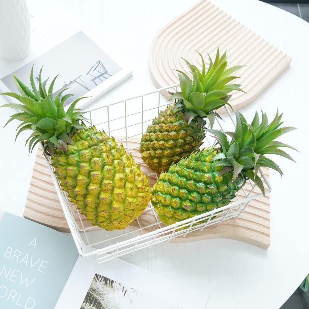 QIRMIZI 2 Pack Artificial Pineapple -Simulated Fruit Decoration, Lifelike Fake Fruit Model, Perfect for Home Decor, Kitchen, Party & Photography Prop – Realistic & Eco-Friendly,Green Small