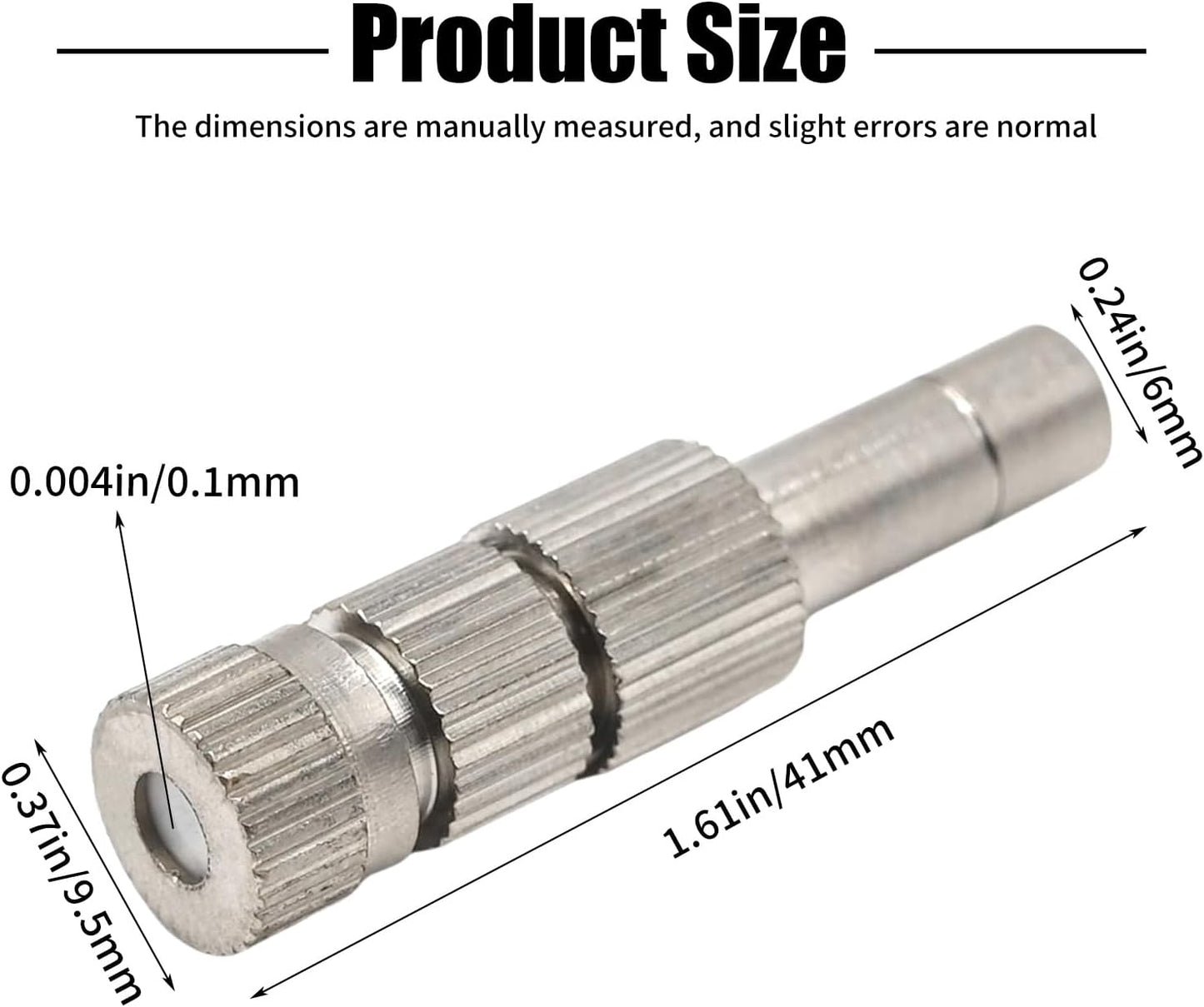 20pcs 6mm Brass Mister Nozzles with Filter, 0.006"/0.15mm Orifice Misting Nozzles for Outdoor Cooling System, Landscaping, Air Humidification, Greenhouse Irrigation