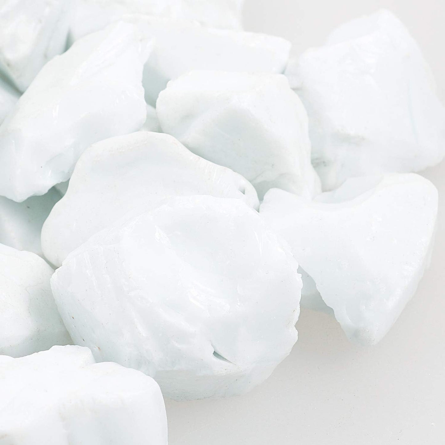 High Luster Reflective Fire Glass Gravel,Fire Gems,Fire Drops,Fire Glass Stones Rocks for Fire Pit Fish Tank Aquarium Garden,1-2cm(3/8''-6/8''),540g/1.19lbs (Porcelain White)