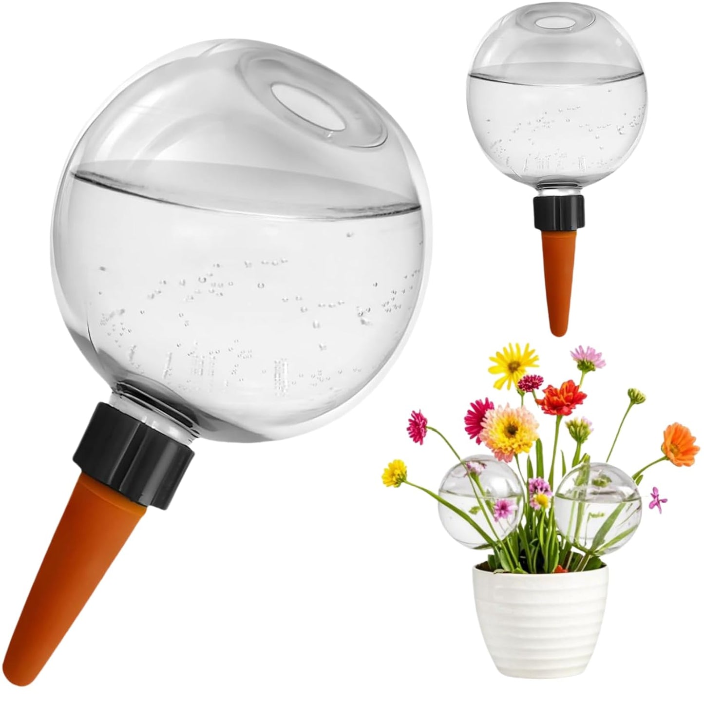 2 Pack Self Watering Globes for Indoor & Outdoor Plants – 17oz Automatic Watering Bulbs for Houseplants –Slow Release Control Water Dripper for Plants – Plant Watering Devices While Away