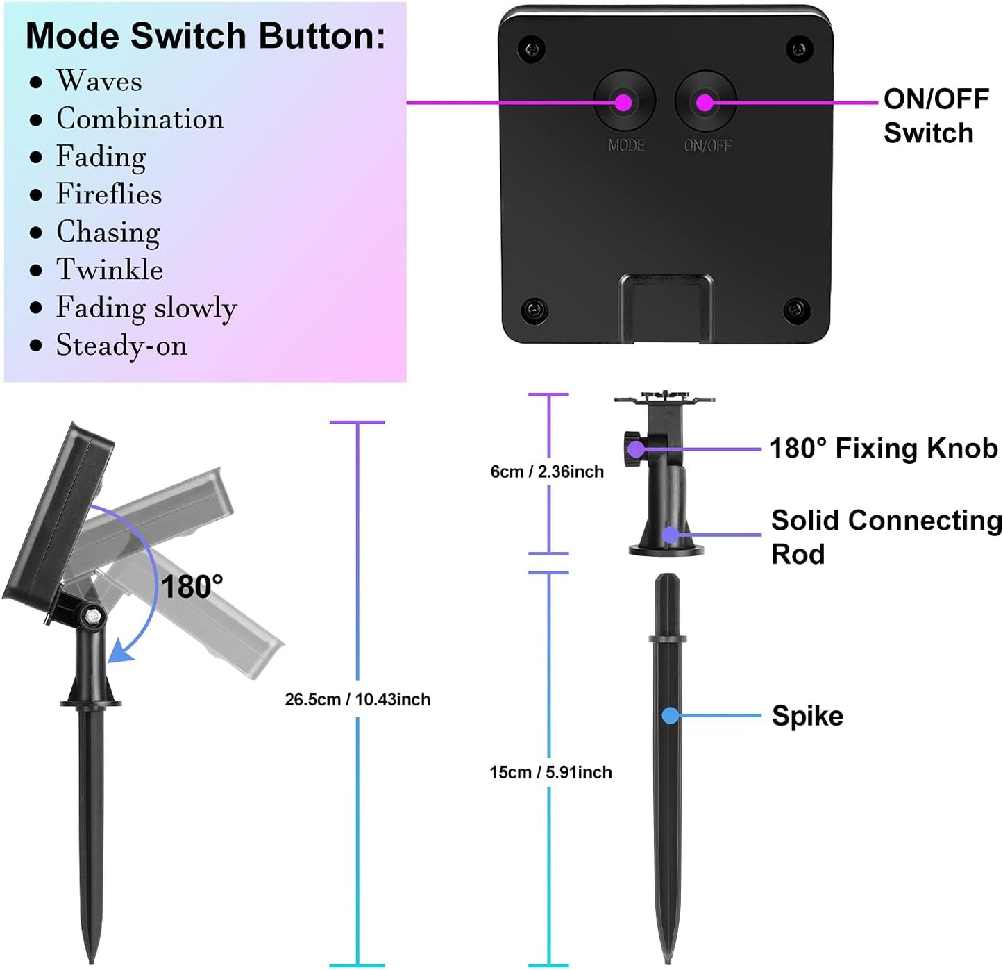 Extra-Long 288FT 800LED Solar Fairy String Lights, 4-Pack 72FT 200 LED Outdoor Twinkle Lights Waterproof, 8 Lighting Modes, Multicolor Silver Wire Lights for Deck Backyard Tree Garden Fence Pool Party