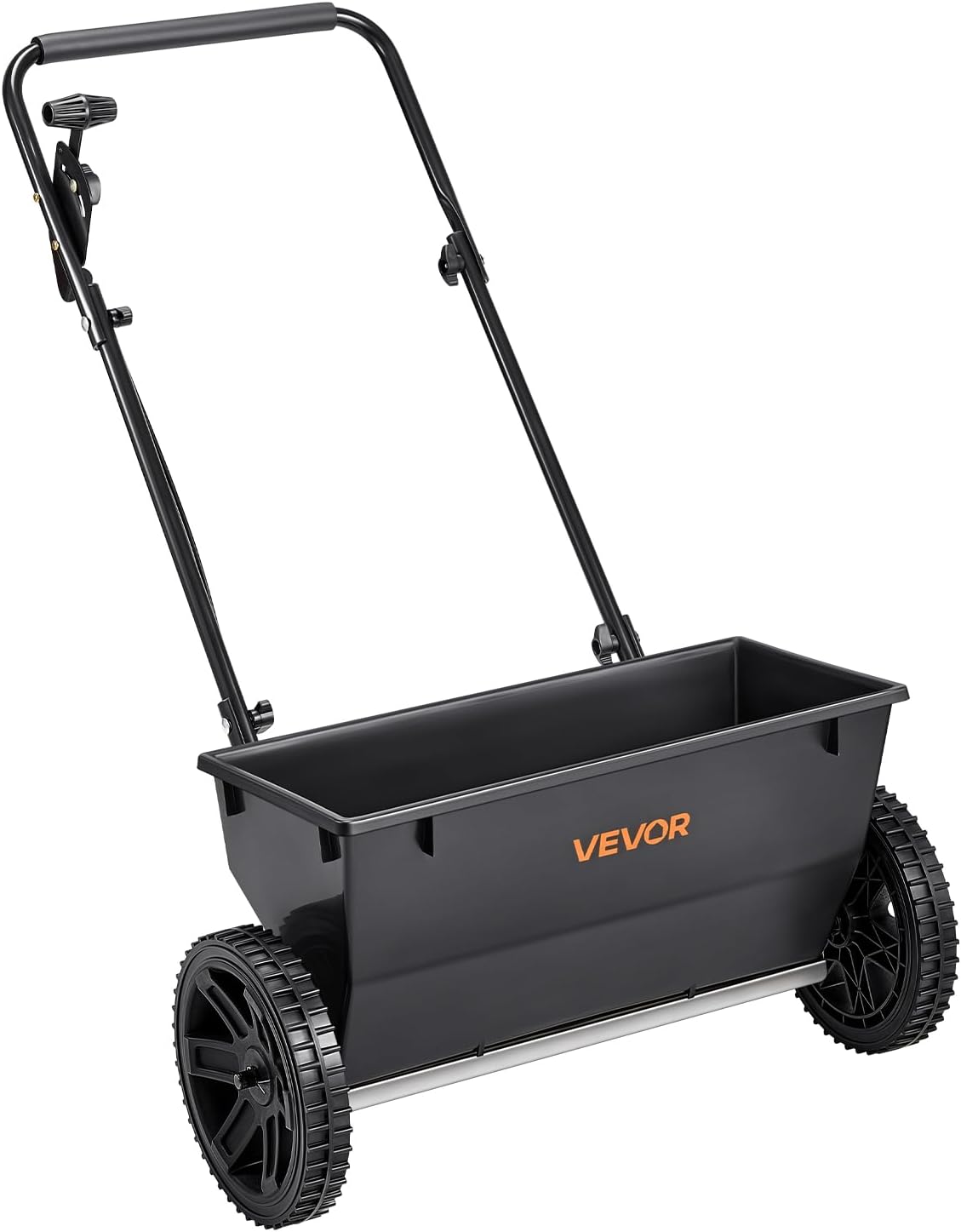 VEVOR Lawn Drop Spreader, 50LBS Capacity, Walk-Behind Push Spreader, 18 in Spreading Width, 8 in All Terrain Pneumatic Tires, Lawn Spreaders with Hopper Grate, for Seed, Fertilizer