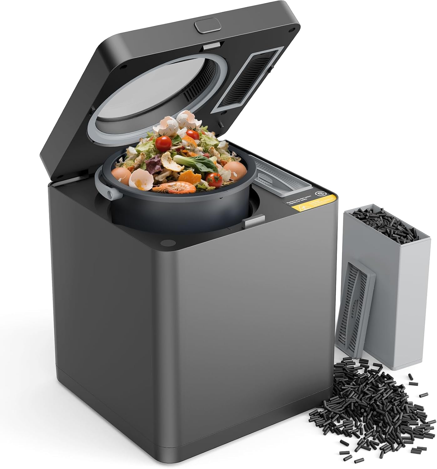 Electric Compost Bin for Kitchen - 3L Countertop Composter with Odorless Auto-Cleaning, Turns Food Waste to Fertilizer in 4 Hours, for Indoor Home Use
