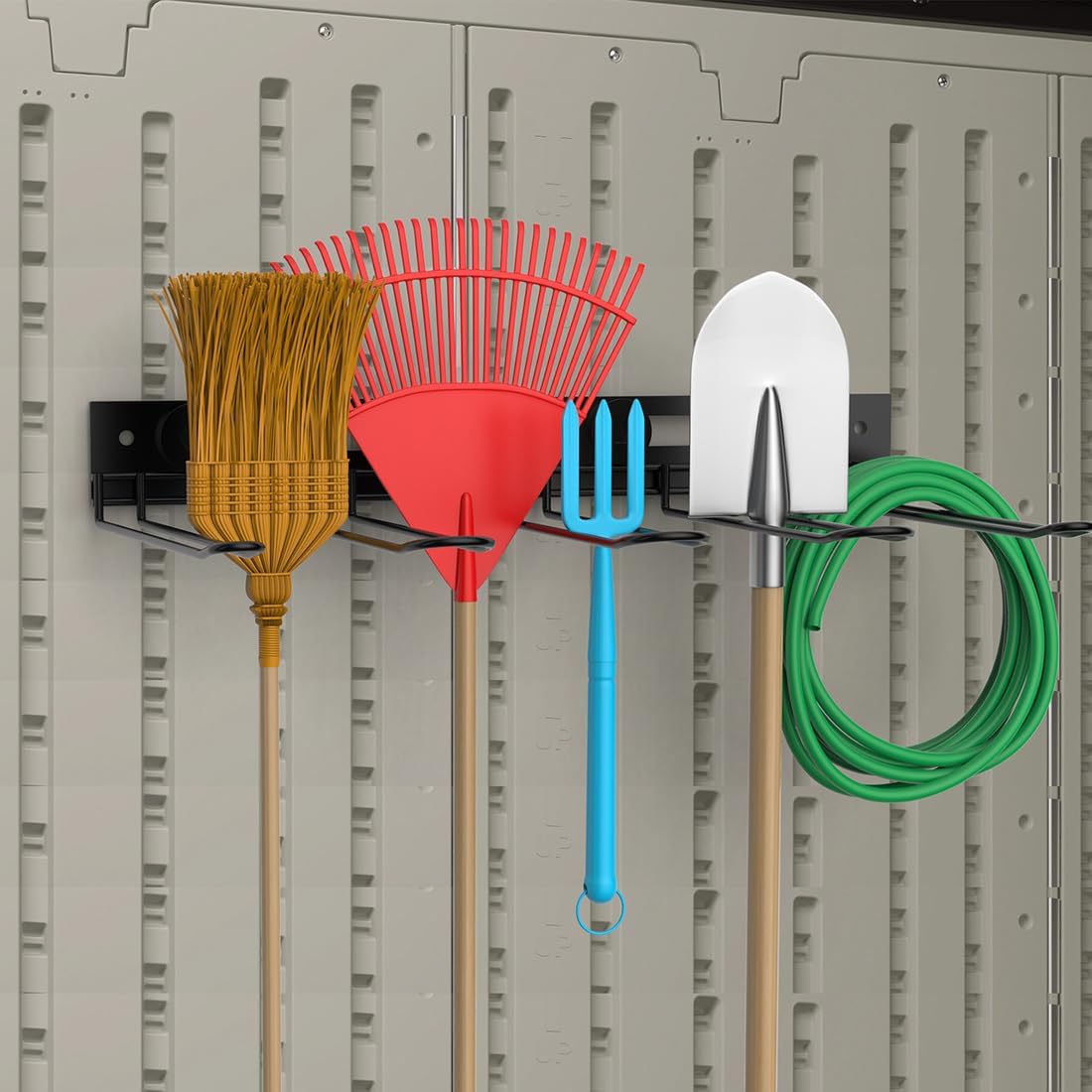 Garage Wall-Mounted Rack, Tool Storage Rack, Shed Shelf, Garden Tool Rack, Hanging Storage Rack for Yard Tools, for Suncast Shed Accessories (2-Pack)