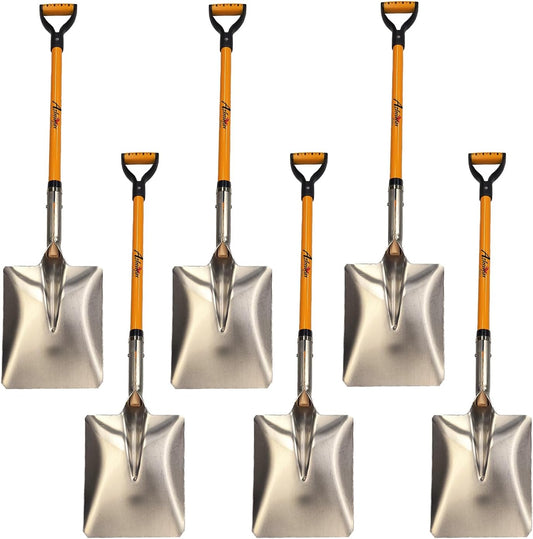 Ashman Snow Shovel with Large Scoop and Heavy Duty Handle (6 Pack)