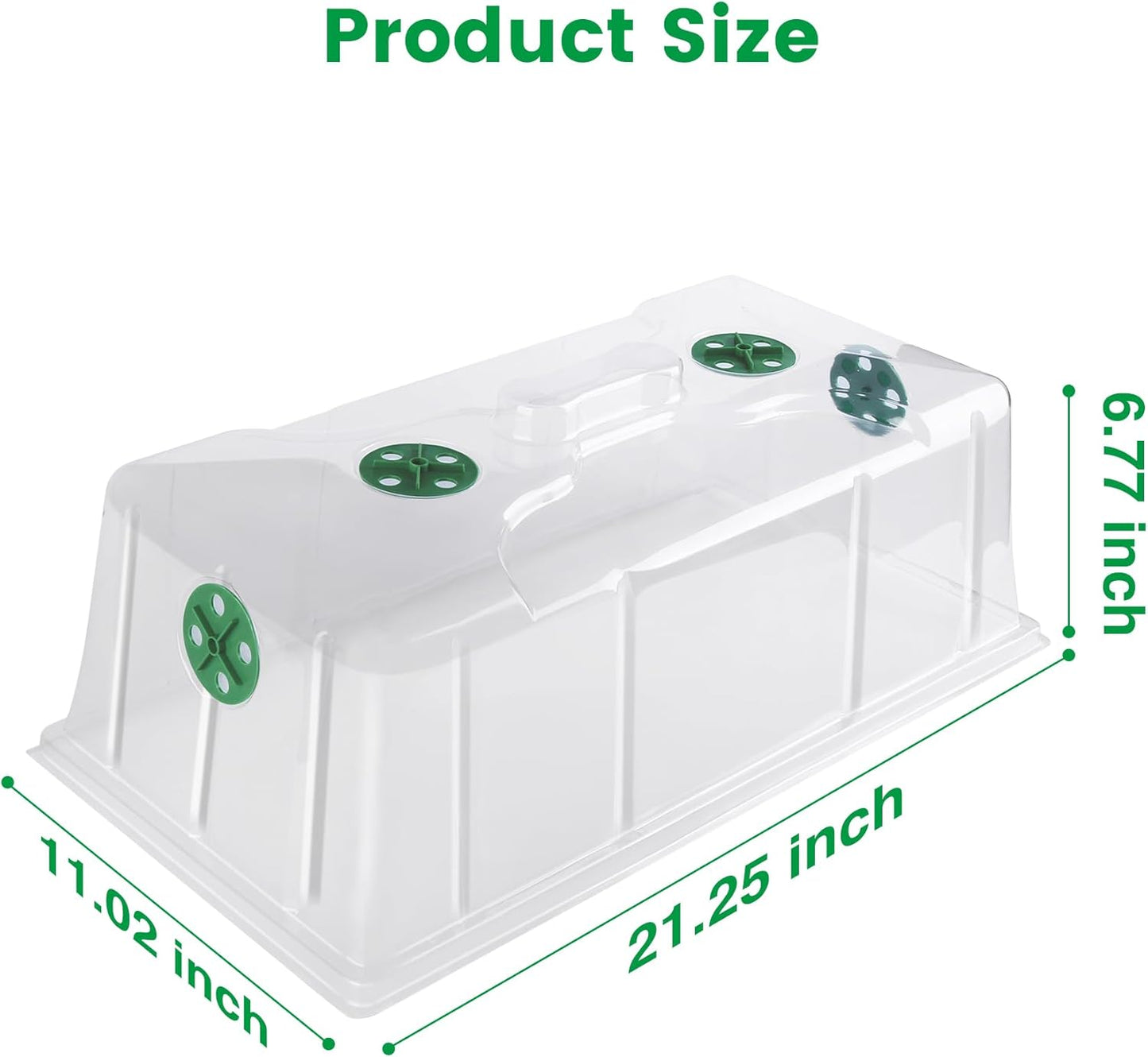 MIXC 10 Pack Humidity Dome 7" Tall Extra Strength, 1020 Growing Trays Cover, Propagation Seed Cloning Lid Vented for 10 x 20 Inch Flat Tray and Seed Starting Germination