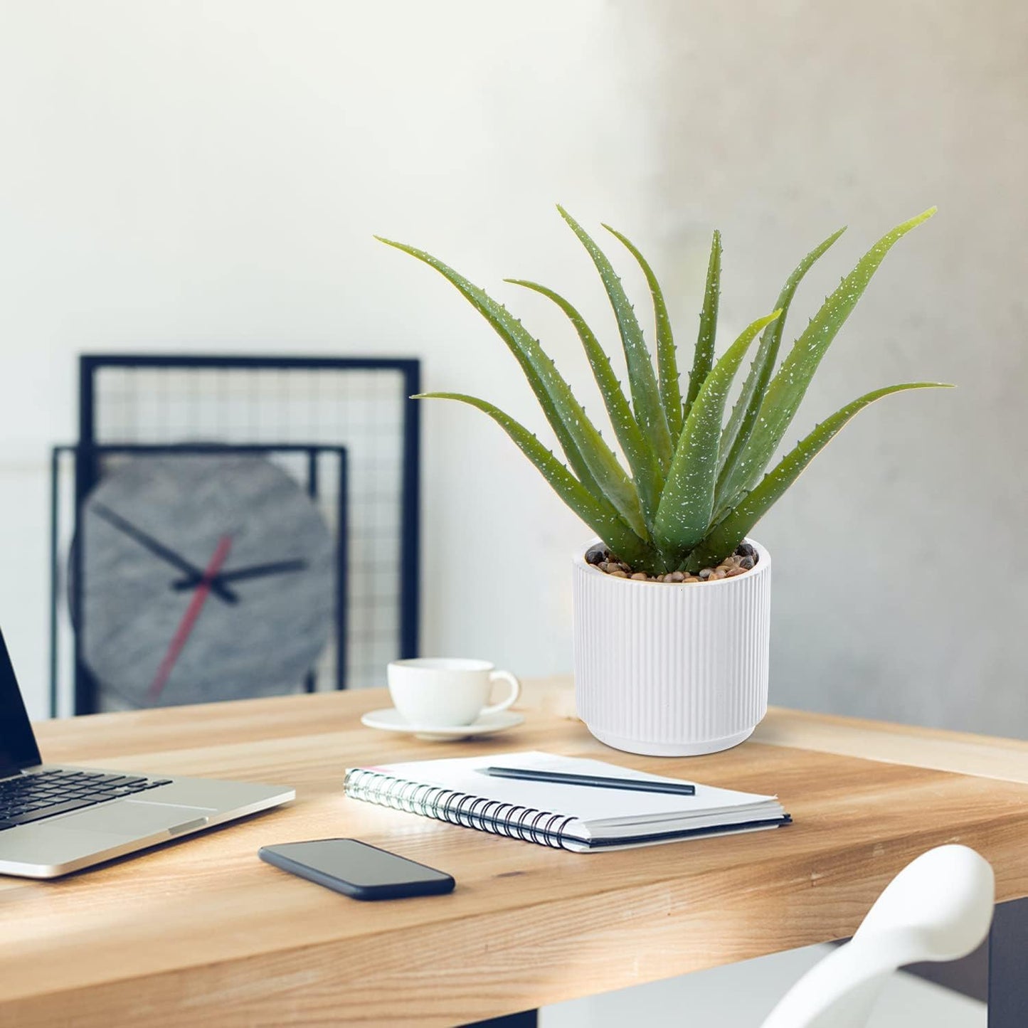 Artificial Succulent Aloe Plants 13 Inch Large Faux Succulents with Ceramic Pot Fake Aloe Potted Plant for Home Indoor Bathroom Table Bedroom Shelf Office Decor