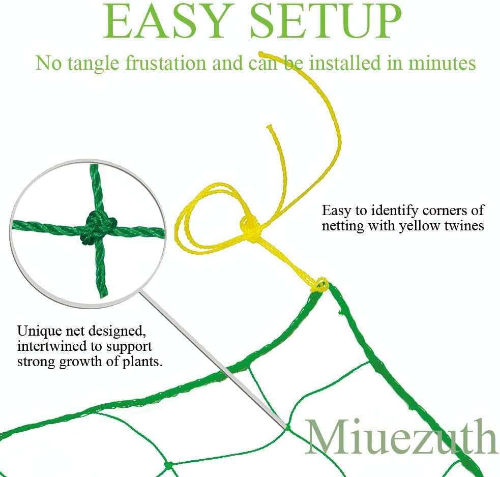 Trellis Netting for Climbing Plants - Heavy Duty Garden Trellis Netting for Cucumber, Vine, Fruits & Vegetables Tomato Plants Trellis Net, Climbing Vining Plants (1-Pack 24.6' x 6.6'Ft)