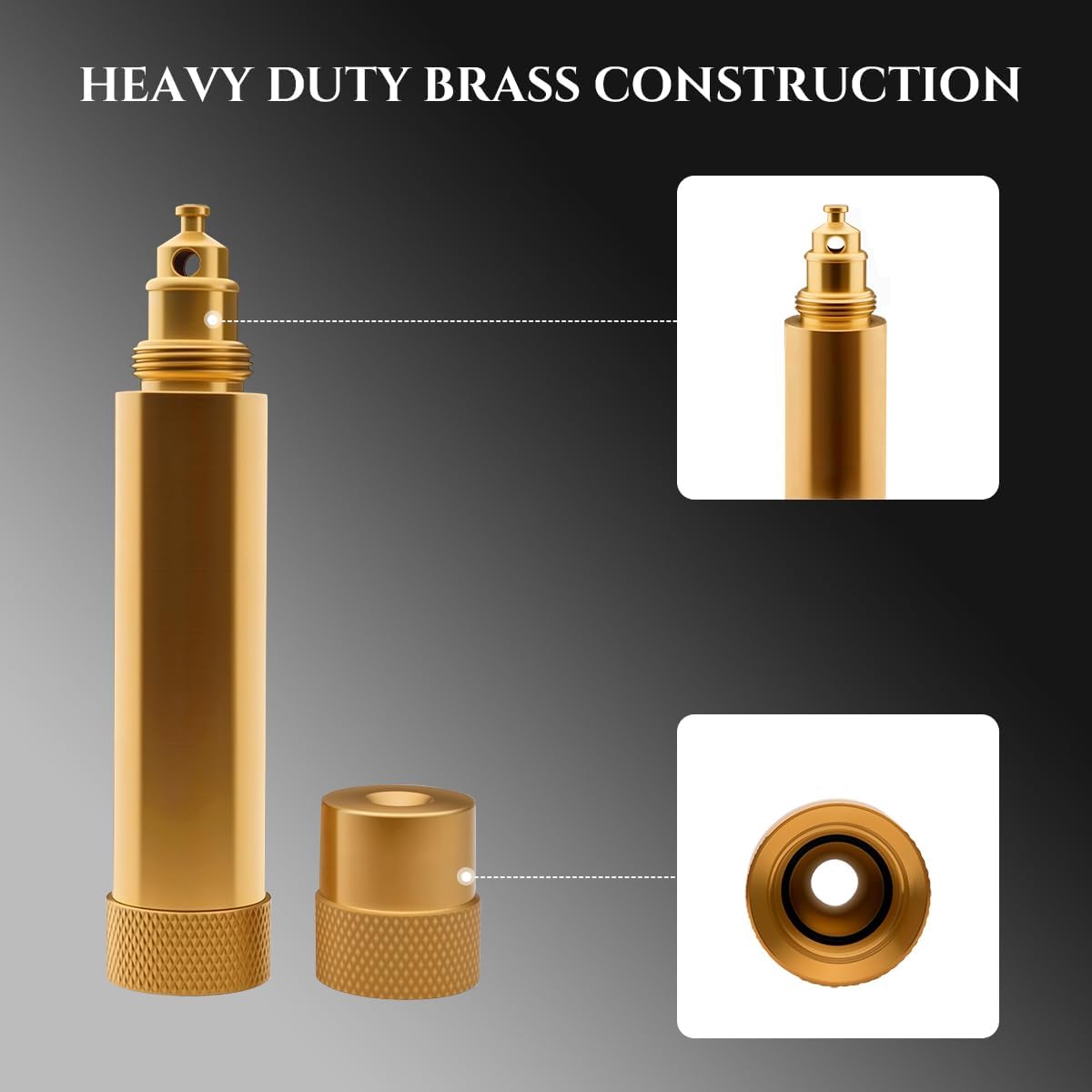 Wiseflow Brass Twist Hose Nozzle, High Pressure Adjustable Spray, 2 Rubber Washers, Heavy Duty Brass Garden Hose Nozzle for Watering Plants and Lawn, Car Washing, Patio and Pet