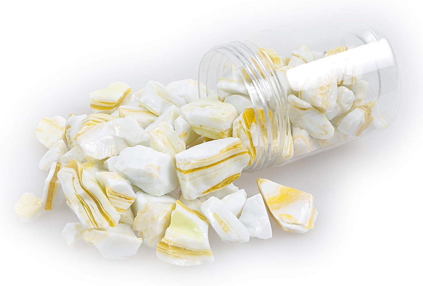 High Luster Reflective Fire Glass Gravel,Fire Gems,Fire Drops,Fire Glass Stones Chips for Fire Pit Fish Tank Aquarium Garden,1-2cm(3/8''-6/8''),540g/1.19lbs (China Yellow)