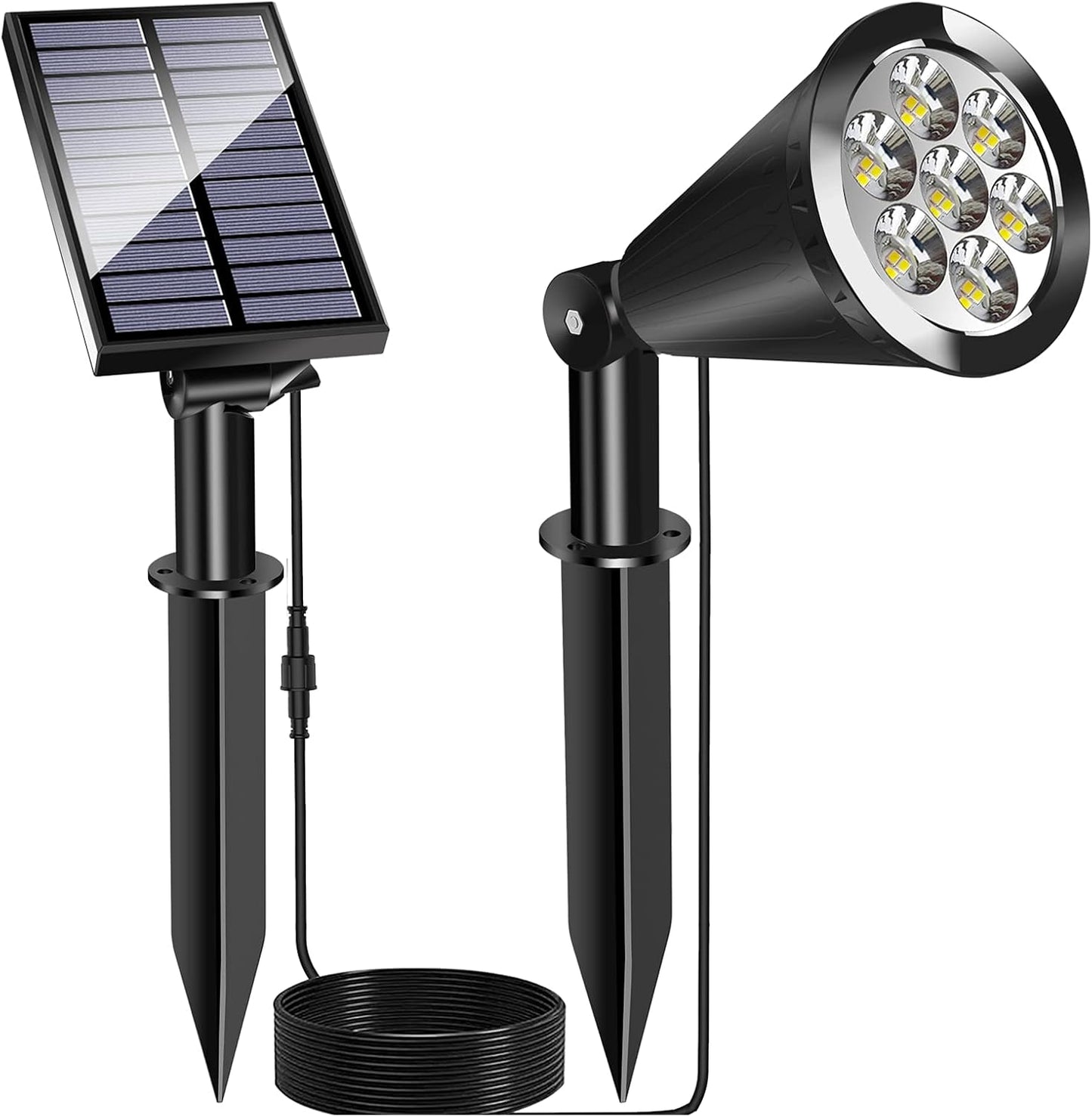 MEIHONG Solar Spot Light Outdoor, Waterproof LED Landscape Lights Dusk to Dawn, 2-in-1 Solar Spotlight Solar Powered Accent Lights for Garden Porch Walkway Patio (1 Pack)