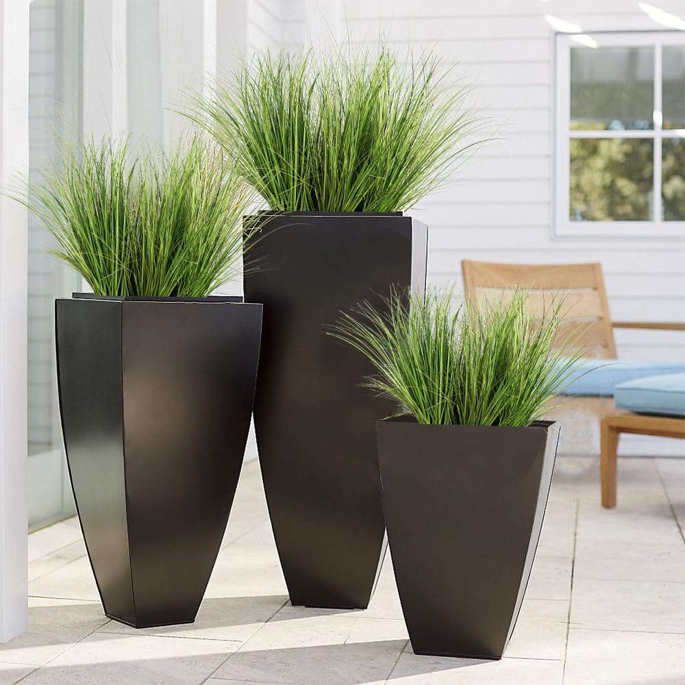 Melorca&Guilla Artificial Plants 6PCS 25.5“ Fake Tall Onion Grass,Faux Grass Plant,Artificial Greenery Shrubs Bushes for Garden Porch Window Box Shop Office Home Décor