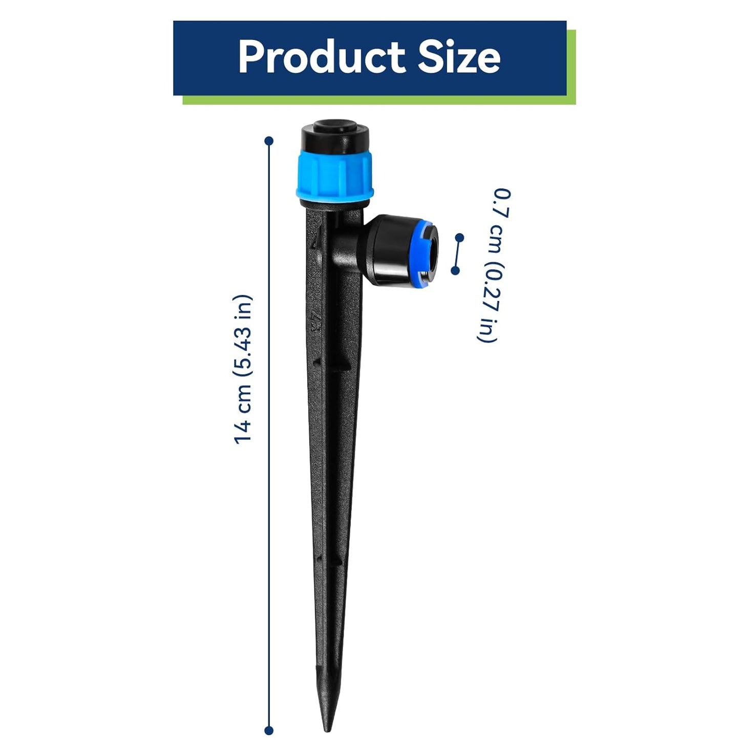 10PCS 1/4 inch Tubing Drip Irrigation Emitters Sprayer,360 Degree Drip Emitter Sprayer with Stake, Irrigation Dripper Sprinklers for Drip Irrigation System