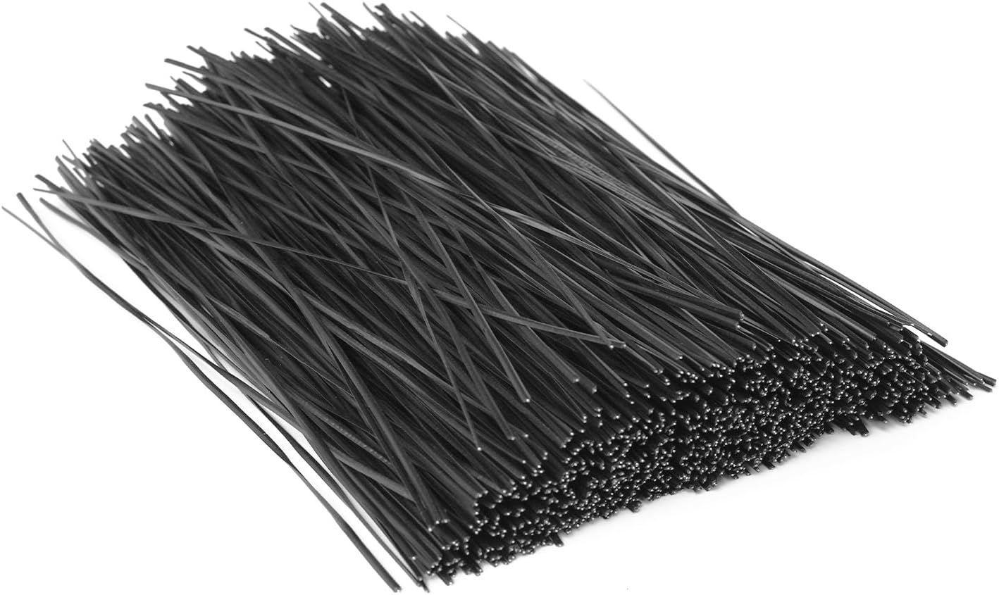 1000 pcs 8 inch Black Cable Twist Ties Plastic Twist Ties with Rugged Metal Innercores Reusable Fastening Cable Cord Wire Ties