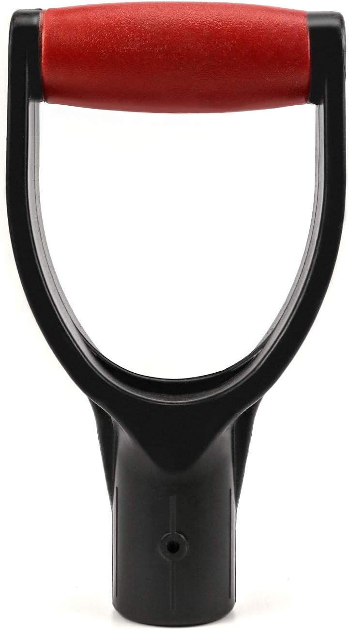 QWORK Plastic Spade Shovel with D Grip, 1-1/4" Polypropylene Shovel Handle for Digging and Raking