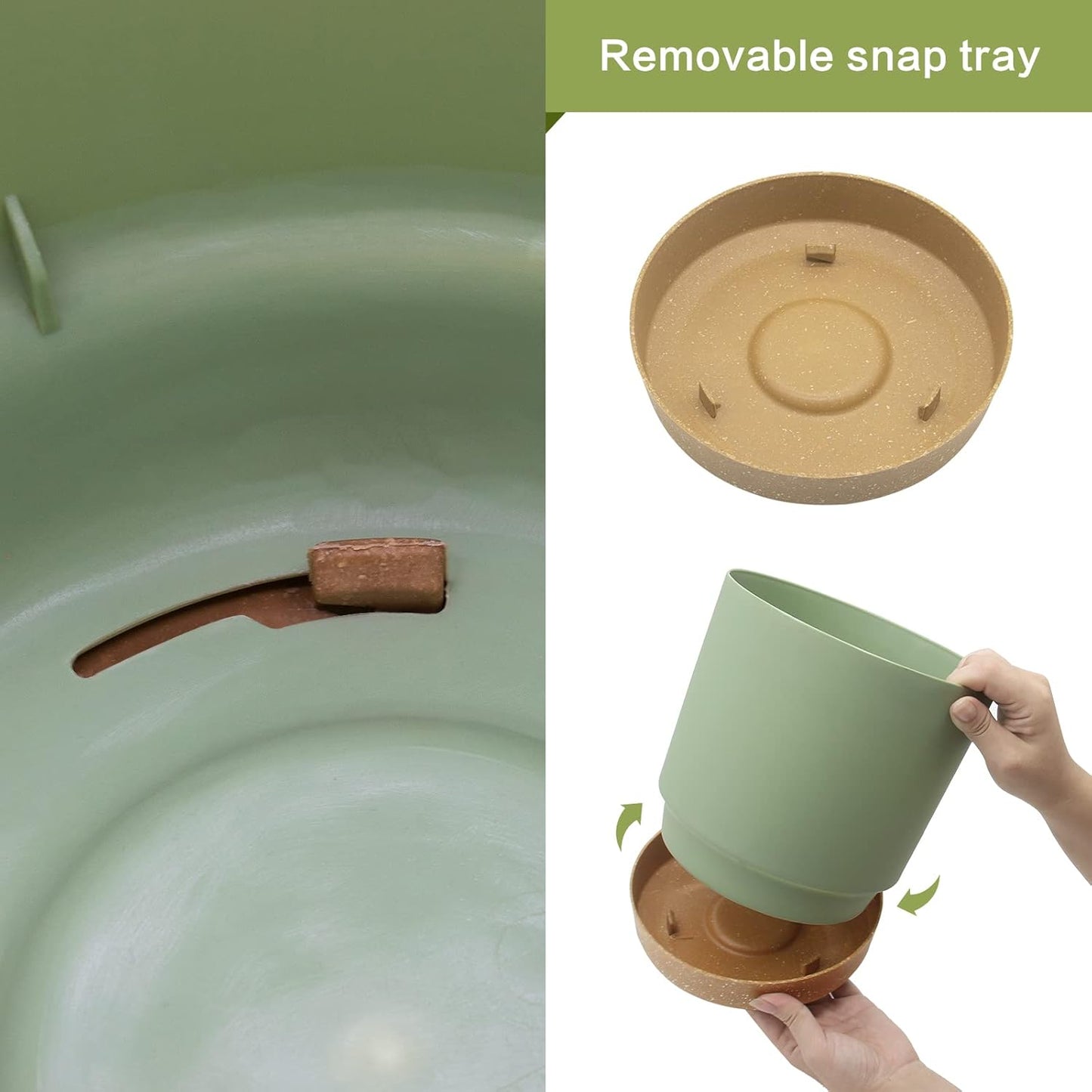 QCQHDU 10 inch Plant Pot, 2 Pack Planters for Indoor Plants with Drainage Holes & Saucer, Outdoor Flower Pots Home Garden Modern Decor